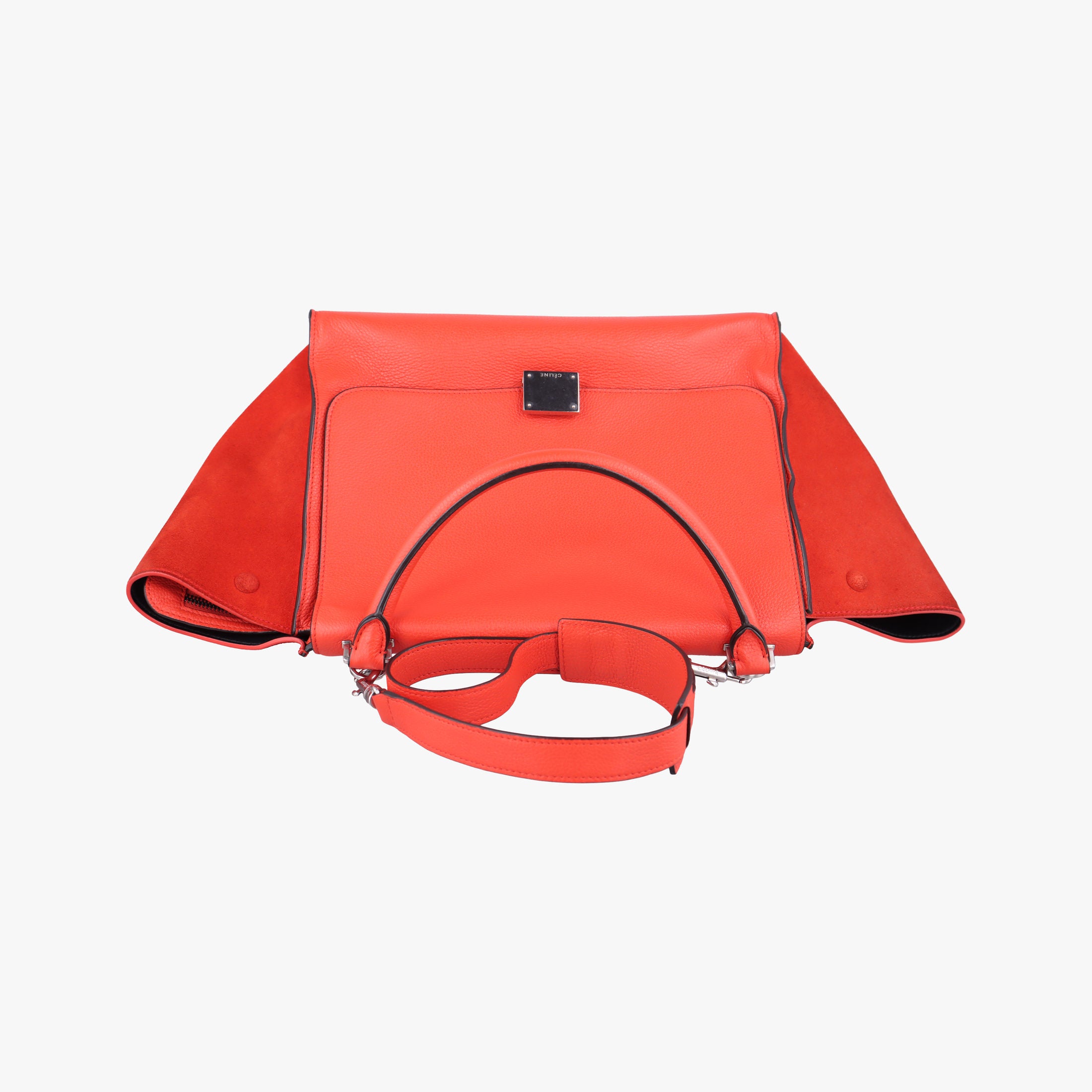 Secondhand Celine Trapeze Orange Suede×leather  shoulderbag | stylenewstar