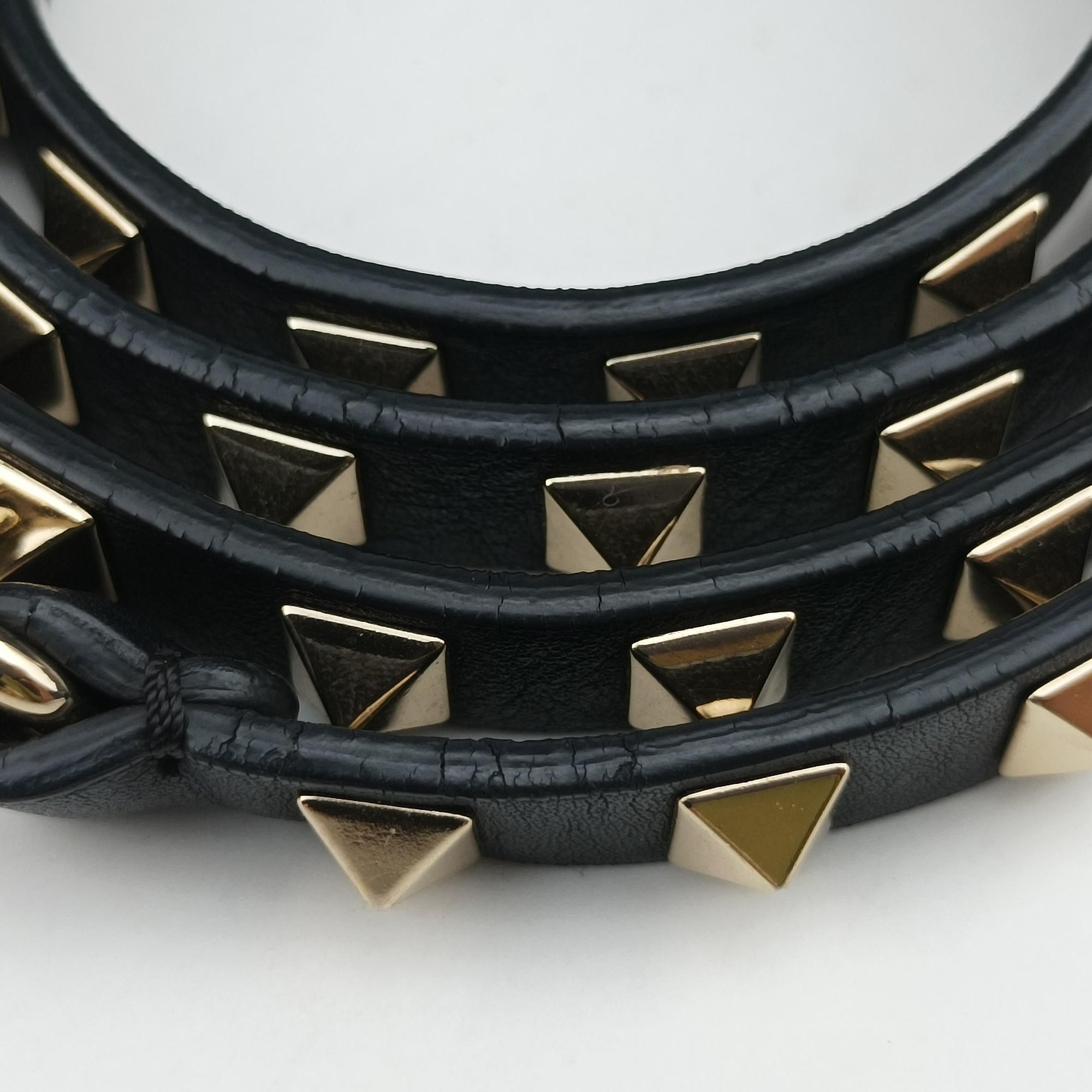 Vintage Valentino Rockstud Yellow × Black Leather  shoulderbag | stylenewstar