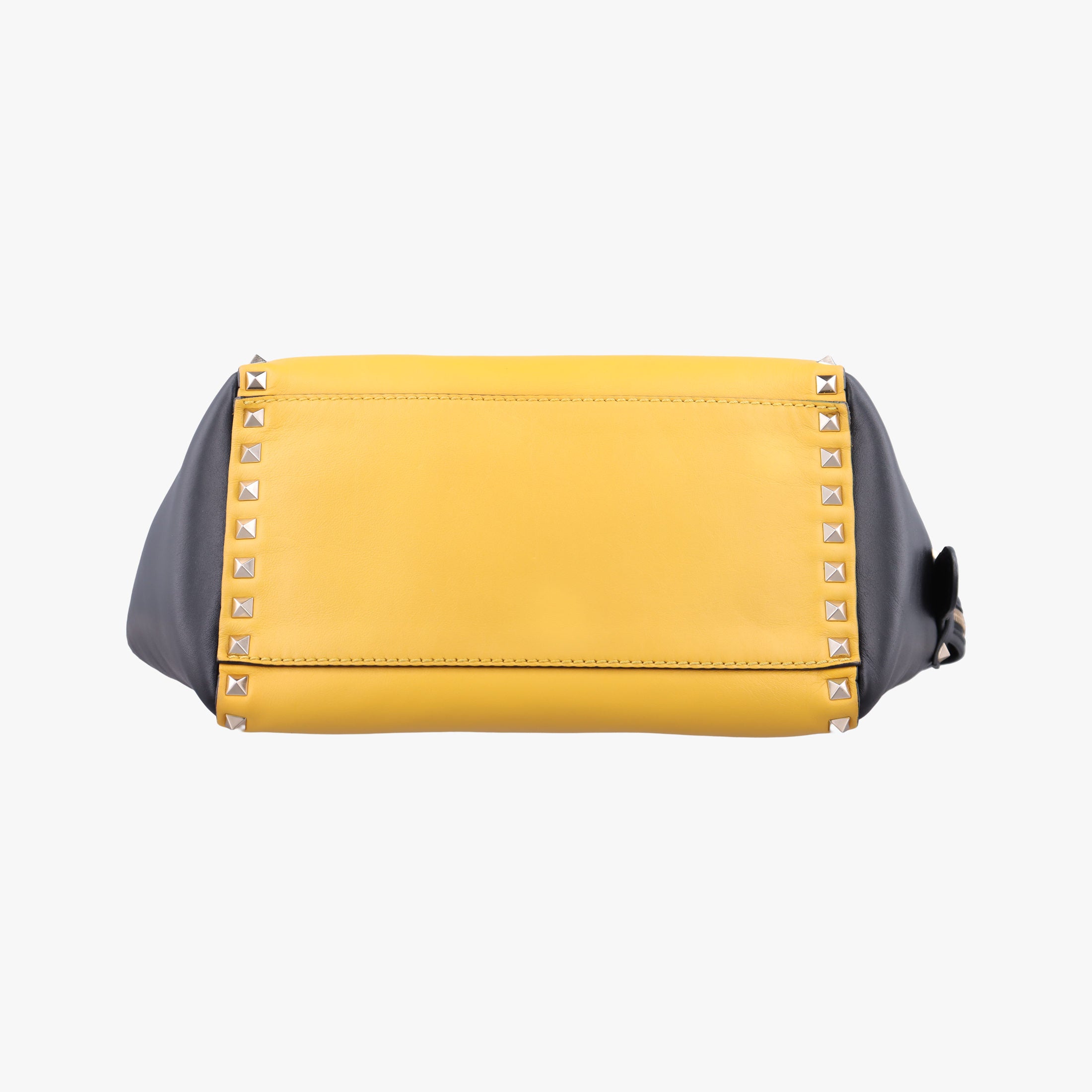 Vintage Valentino Rockstud Yellow × Black Leather  shoulderbag | stylenewstar