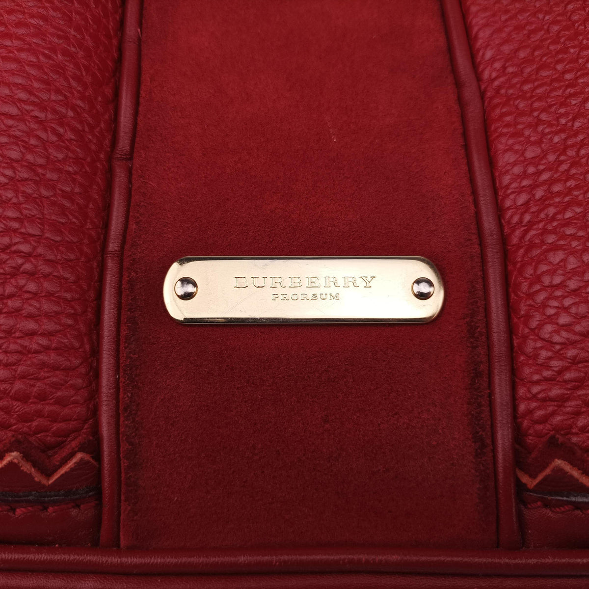 Pre-owned Burberry Prorsum Shrimpton Tassel Red Grained Calfskin × Suede  handbag | stylenewstar