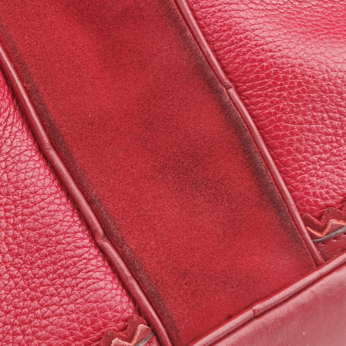 Pre-owned Burberry Prorsum Shrimpton Tassel Red Grained Calfskin × Suede  handbag | stylenewstar