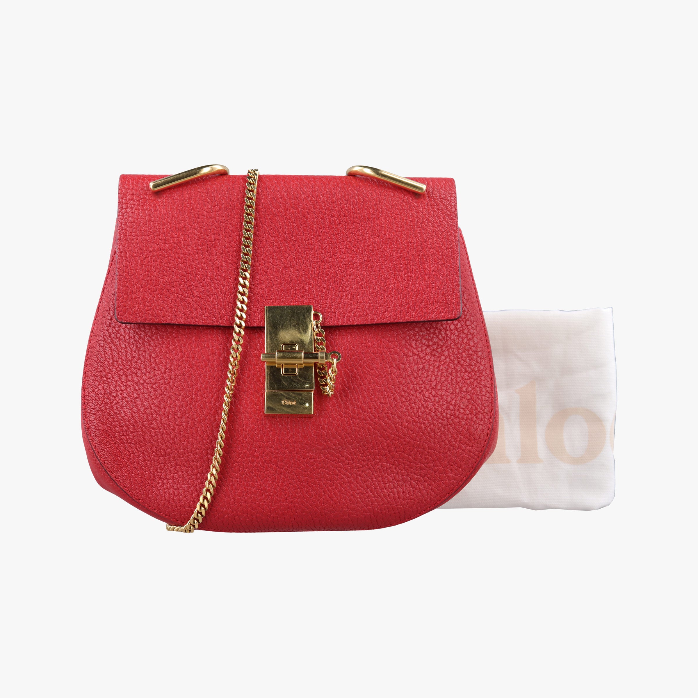 Pre-owned Chloe DREW Red Leather  shoulderbag | stylenewstar