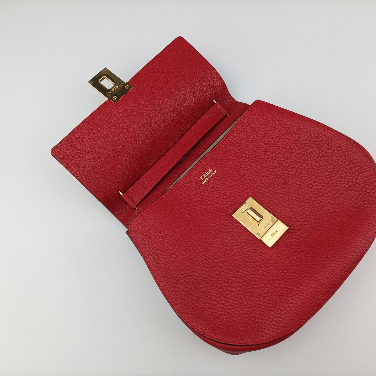 Pre-owned Chloe DREW Red Leather  shoulderbag | stylenewstar