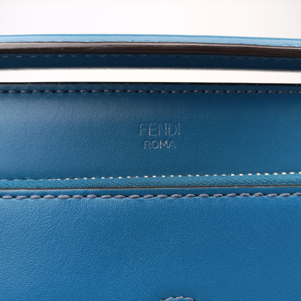 Pre-owned Fendi Dotcom Blue Leather 8BN293 shoulderbag | stylenewstar