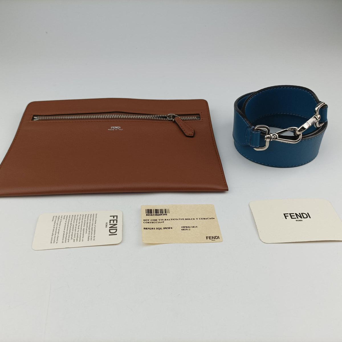 Pre-owned Fendi Dotcom Blue Leather 8BN293 shoulderbag | stylenewstar