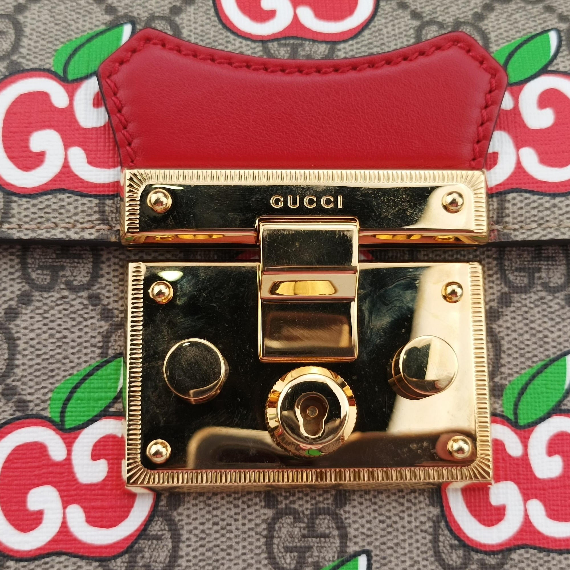 Secondhand Gucci GG flora Padlock Bamboo beige×red×multi PVC coated canvas×Leather 603221 shoulderbag | stylenewstar