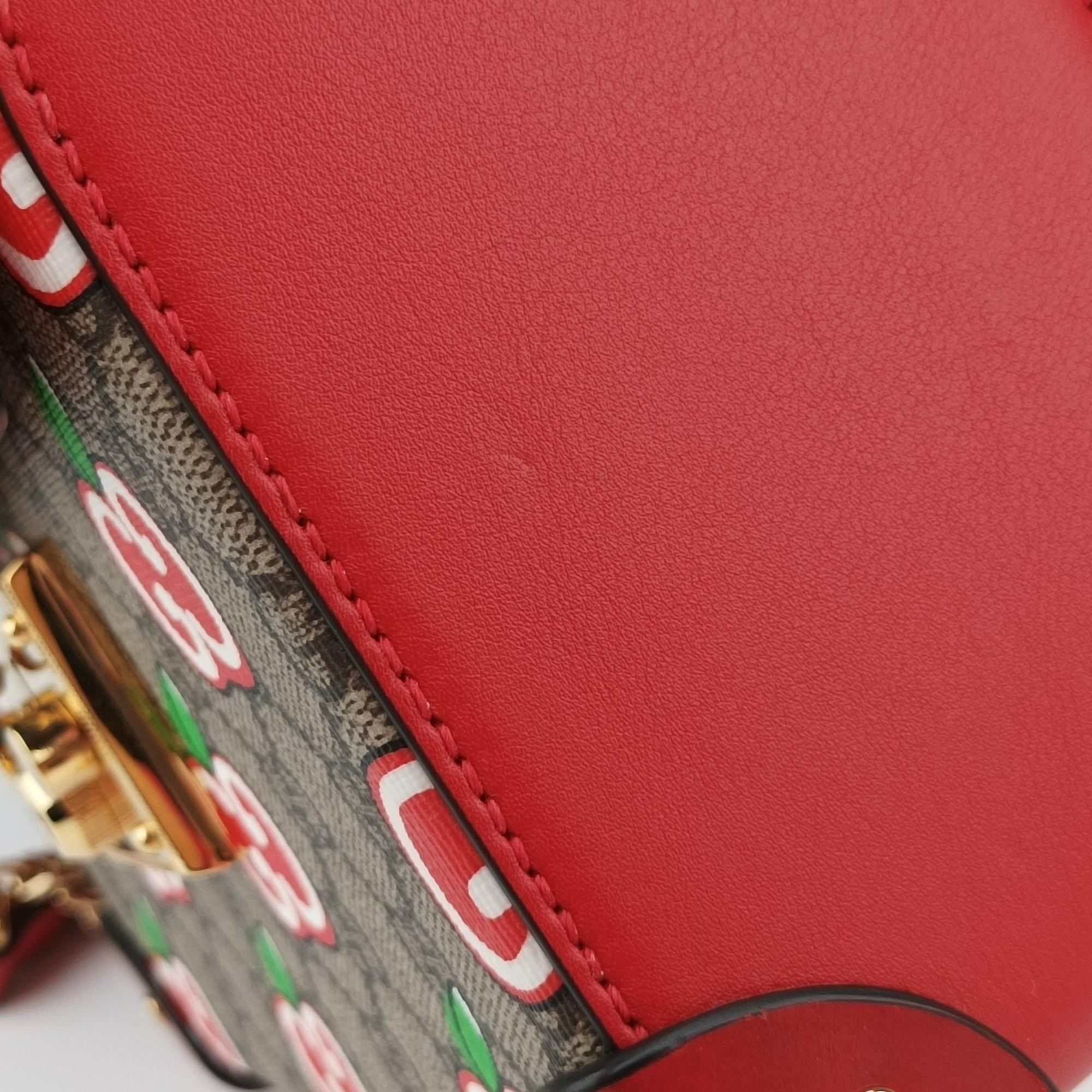 Secondhand Gucci GG flora Padlock Bamboo beige×red×multi PVC coated canvas×Leather 603221 shoulderbag | stylenewstar