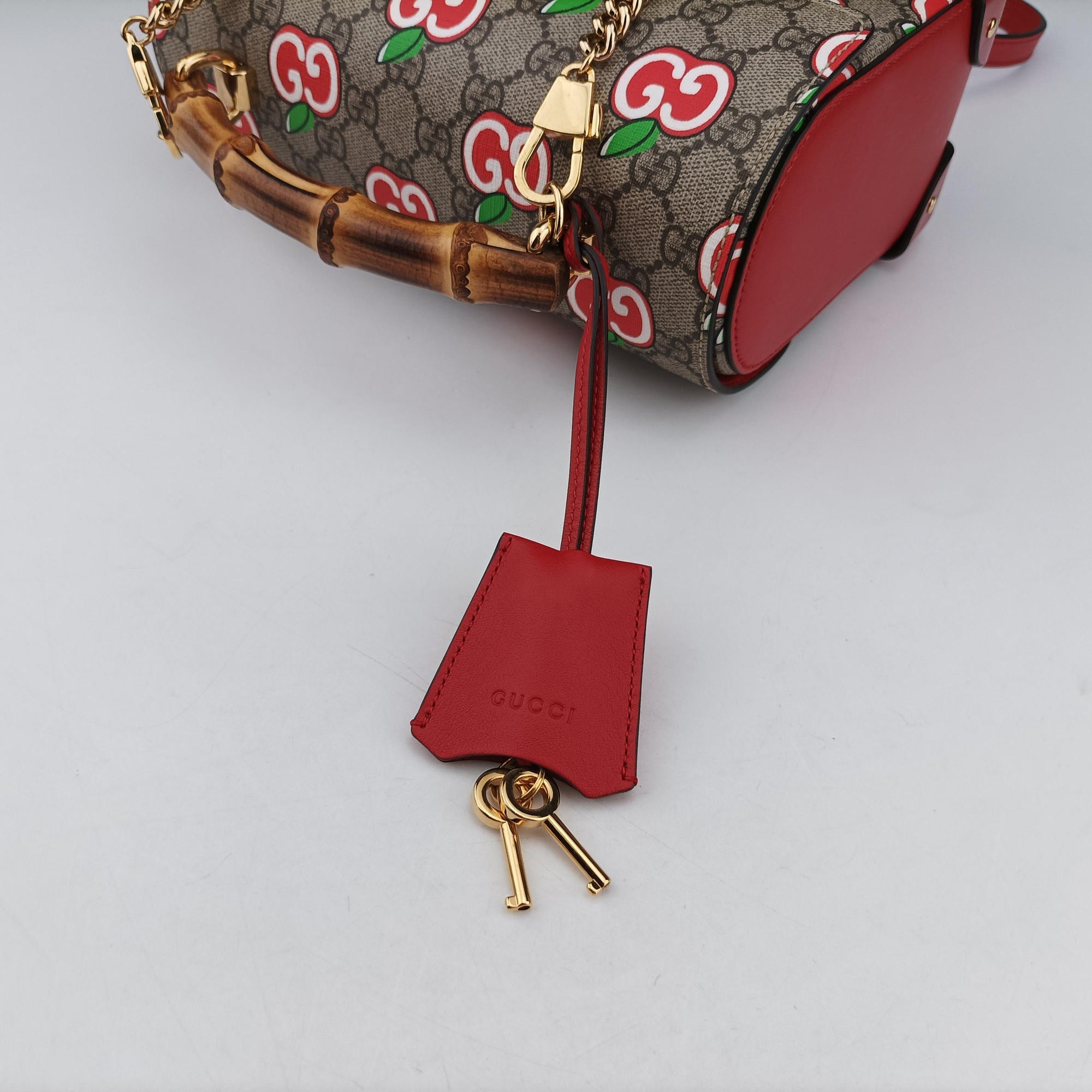 Secondhand Gucci GG flora Padlock Bamboo beige×red×multi PVC coated canvas×Leather 603221 shoulderbag | stylenewstar