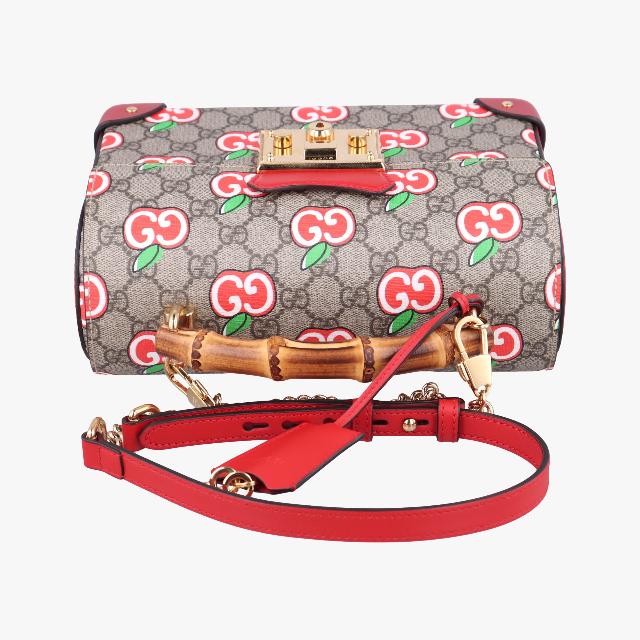 Secondhand Gucci GG flora Padlock Bamboo beige×red×multi PVC coated canvas×Leather 603221 shoulderbag | stylenewstar