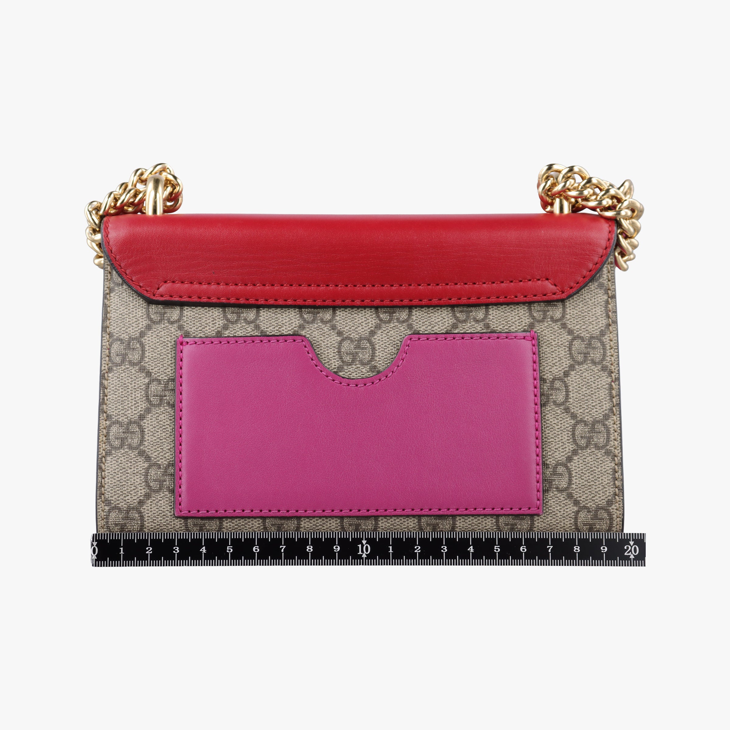 Pre-owned Gucci Padlock Beige×red×pink PVC coated canvas×Leather 409487 shoulderbag | stylenewstar