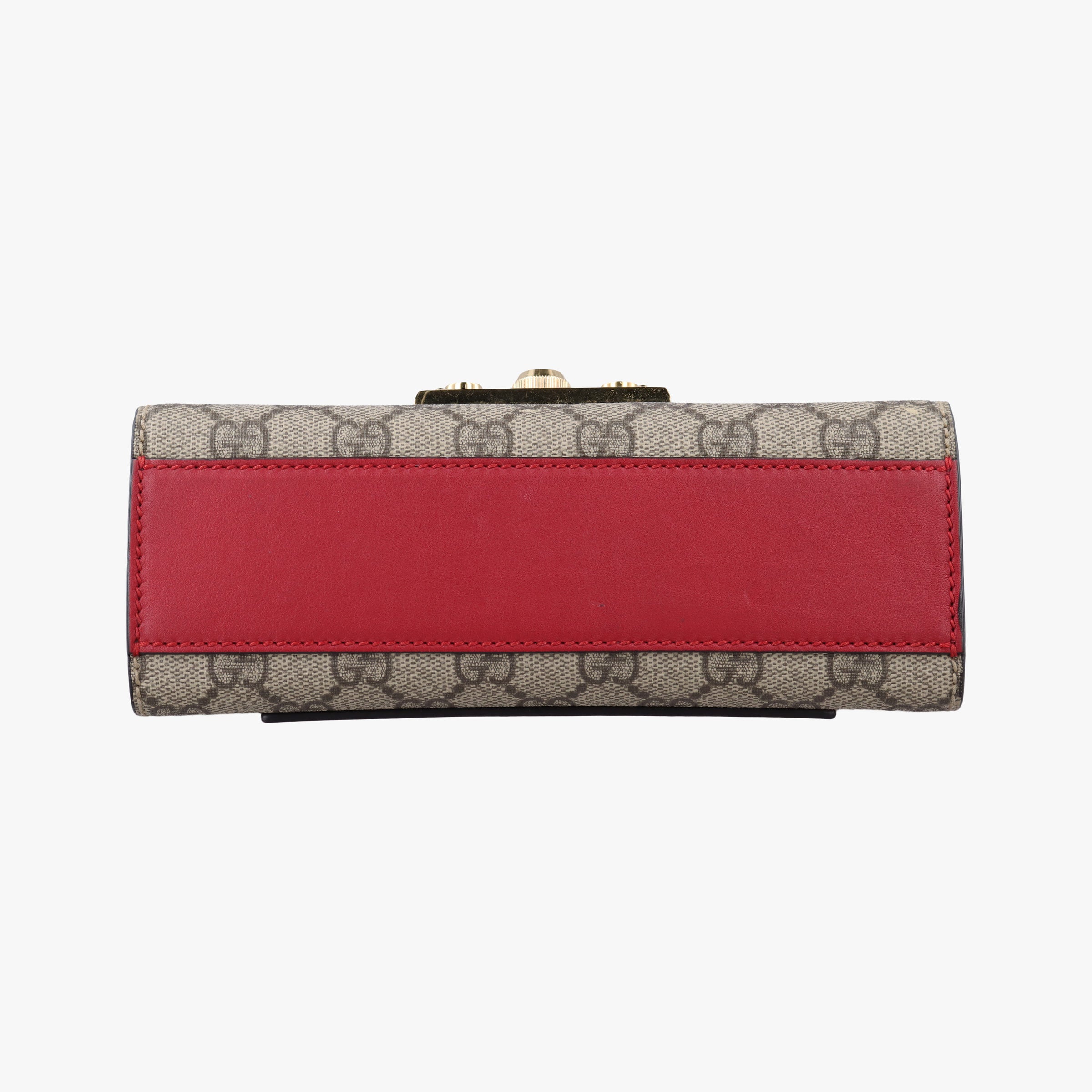Pre-owned Gucci Padlock Beige×red×pink PVC coated canvas×Leather 409487 shoulderbag | stylenewstar