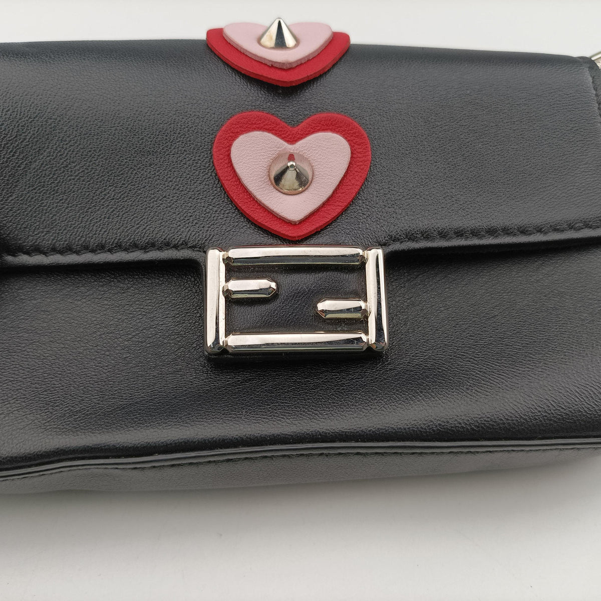 Pre-owned Fendi Micro Baguette Black Nappa Leather  shoulderbag | stylenewstar