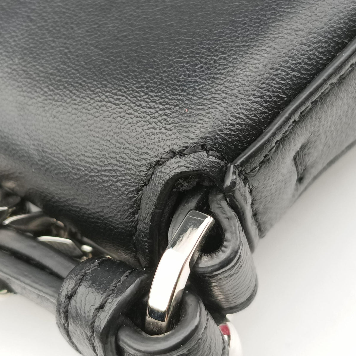 Pre-owned Fendi Micro Baguette Black Nappa Leather  shoulderbag | stylenewstar