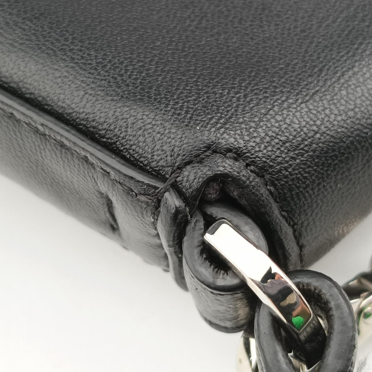 Pre-owned Fendi Micro Baguette Black Nappa Leather  shoulderbag | stylenewstar