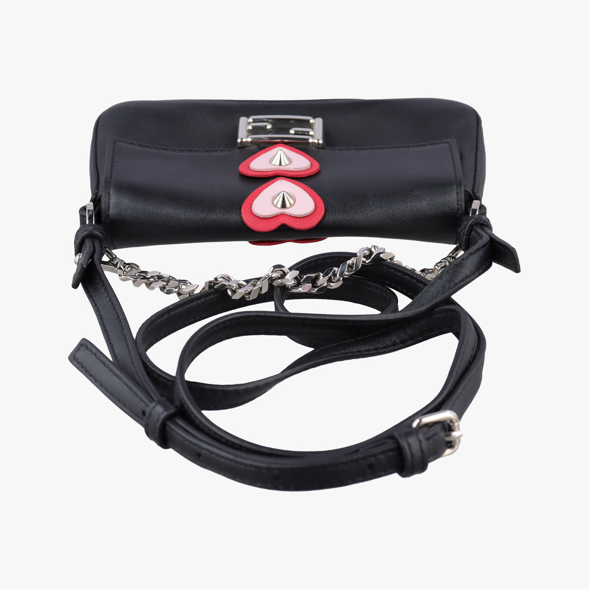 Pre-owned Fendi Micro Baguette Black Nappa Leather  shoulderbag | stylenewstar