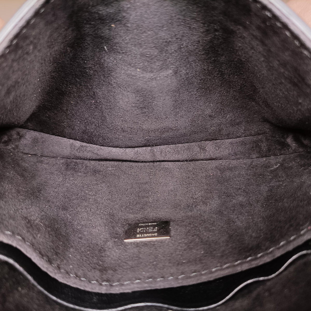 Pre-owned Fendi Micro Baguette Black Nappa Leather  shoulderbag | stylenewstar