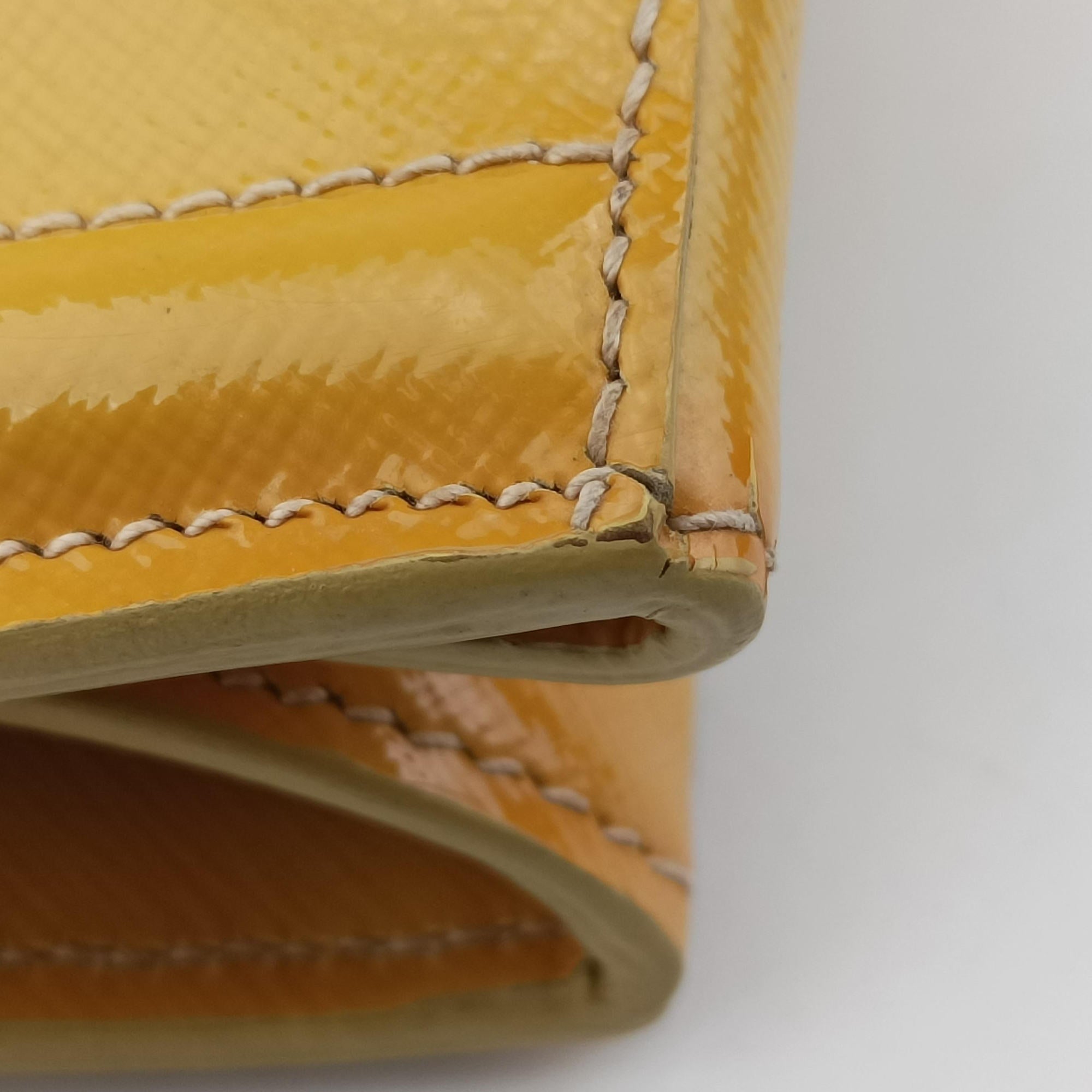 Pre-owned Prada Parabole Tote Yellow SAFFIANO Leather BN2411 shoulderbag | stylenewstar
