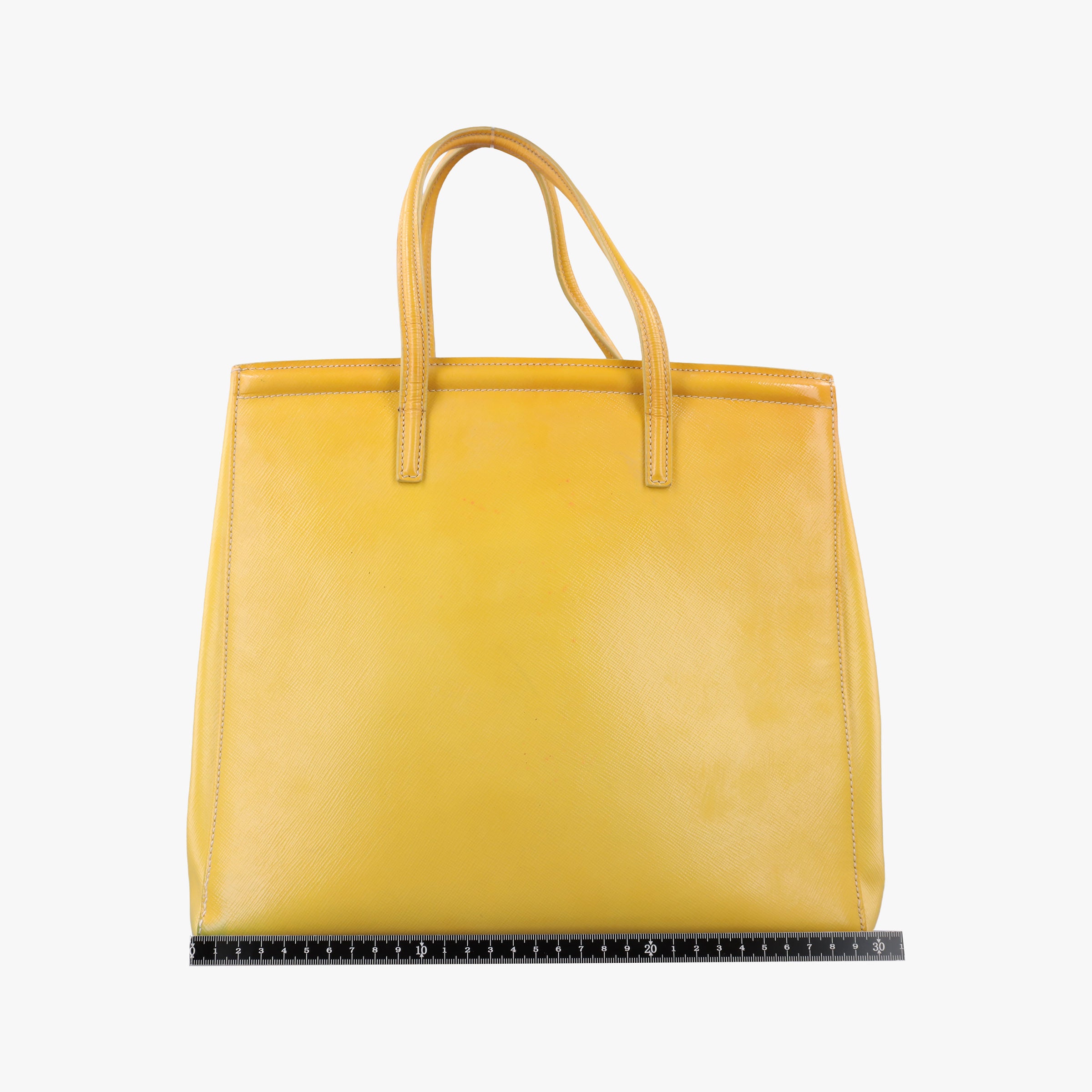 Pre-owned Prada Parabole Tote Yellow SAFFIANO Leather BN2411 shoulderbag | stylenewstar