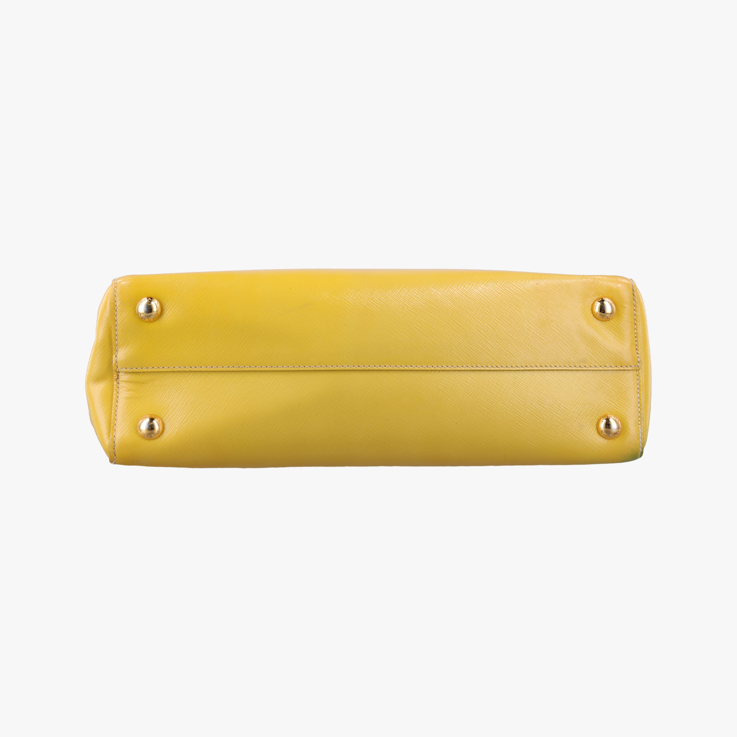 Pre-owned Prada Parabole Tote Yellow SAFFIANO Leather BN2411 shoulderbag | stylenewstar