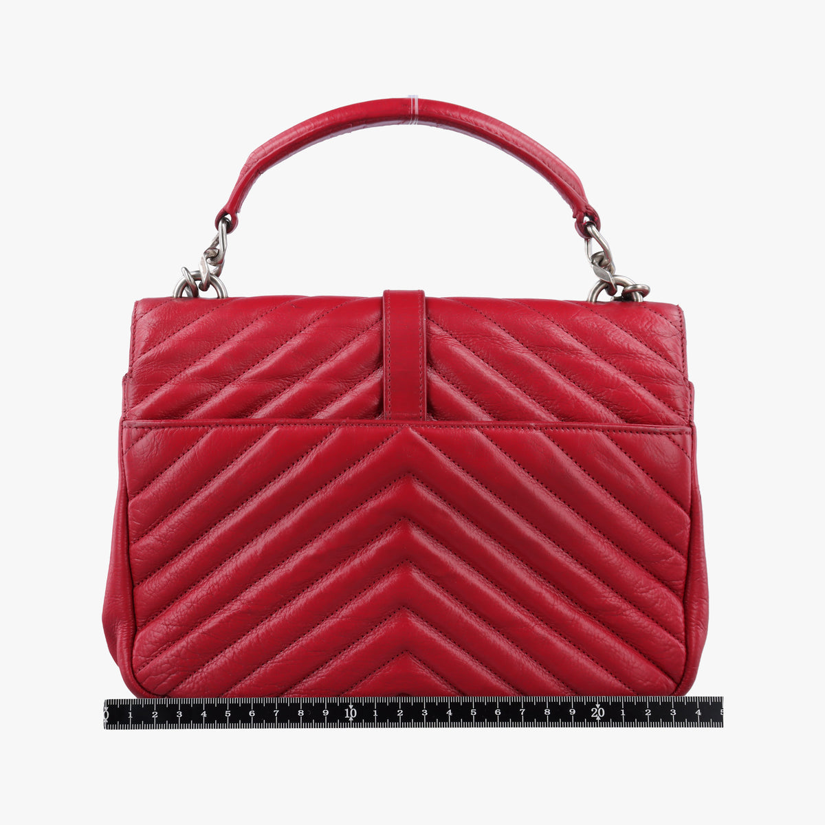 Pre-owned Yves Saint Laurent COLLEGE Red Leather 428056 shoulderbag | stylenewstar