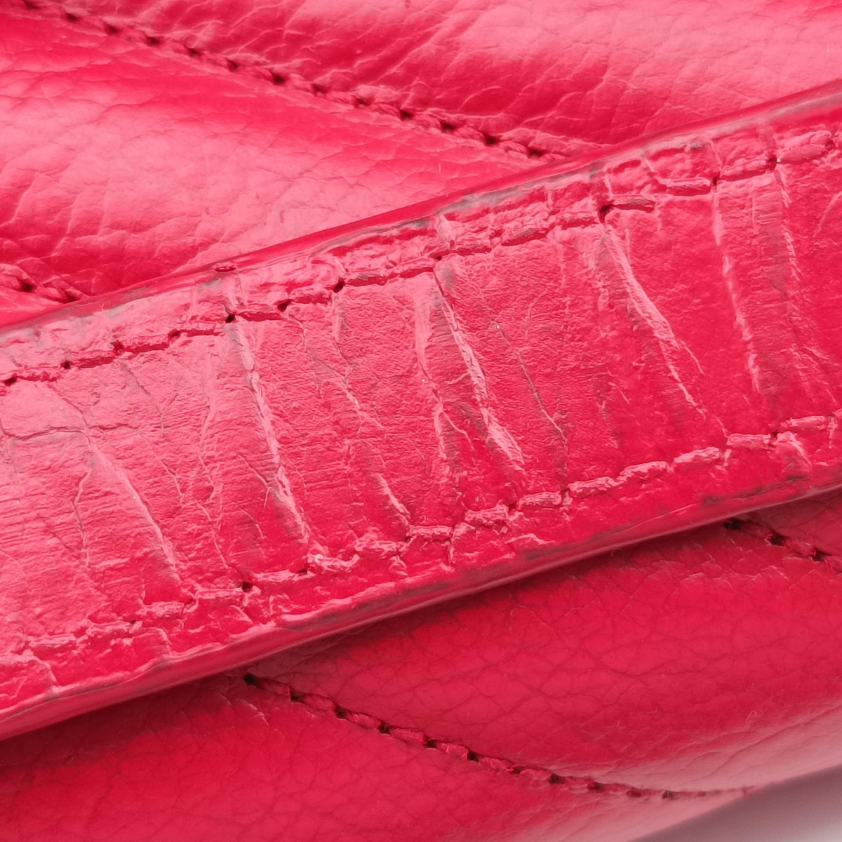 Pre-owned Yves Saint Laurent COLLEGE Red Leather 428056 shoulderbag | stylenewstar