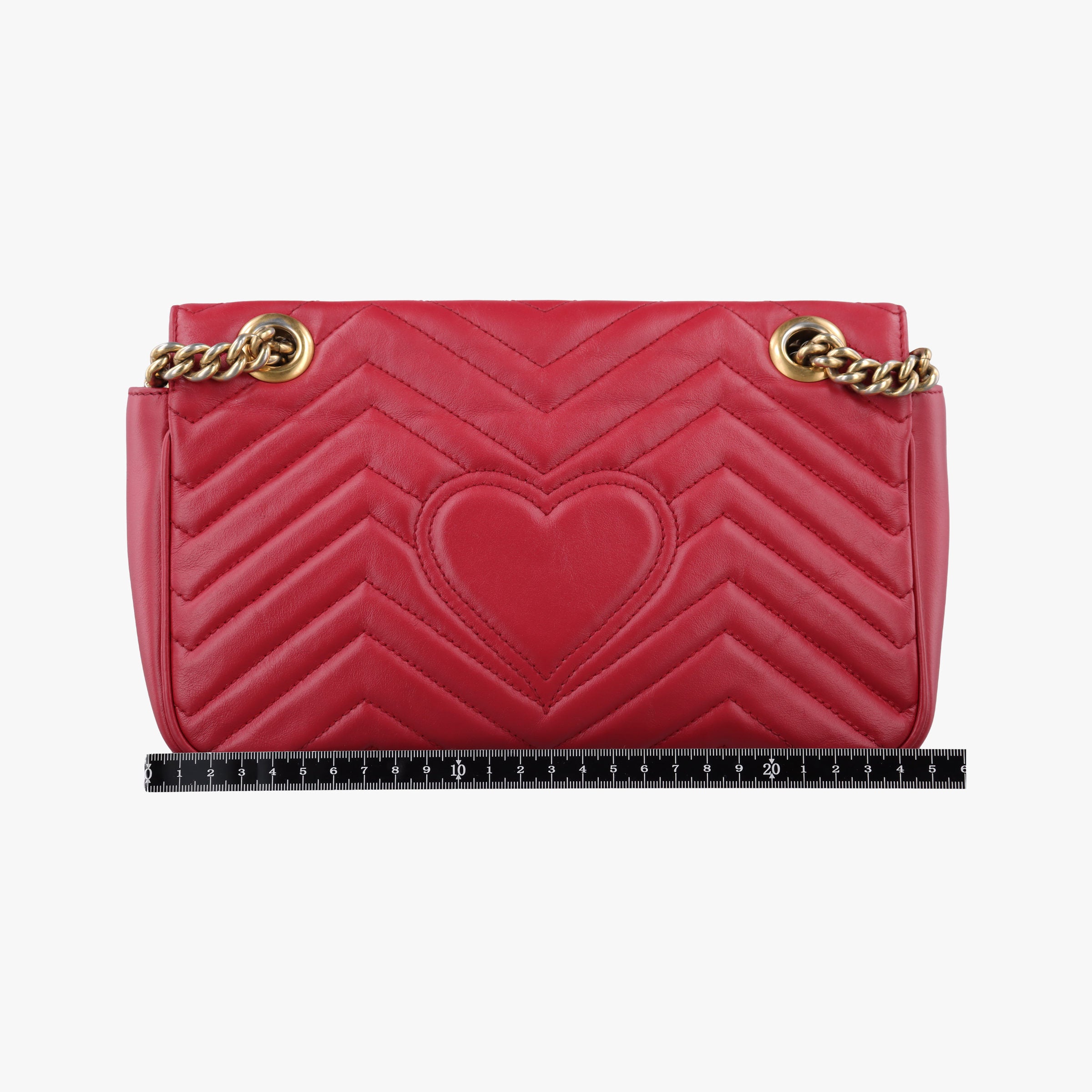 Pre-owned Gucci GG Marmont Red Leather 443497 shoulderbag | stylenewstar