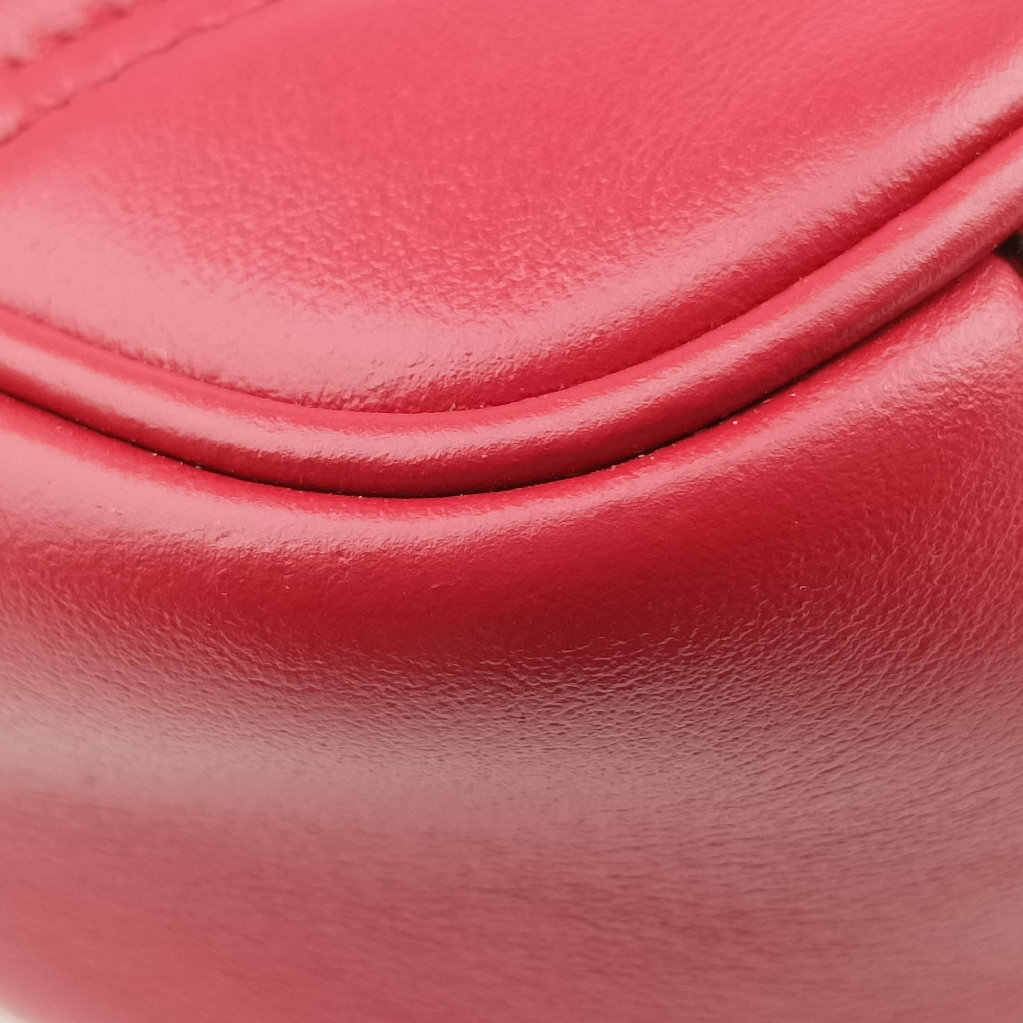 Pre-owned Gucci GG Marmont Red Leather 443497 shoulderbag | stylenewstar