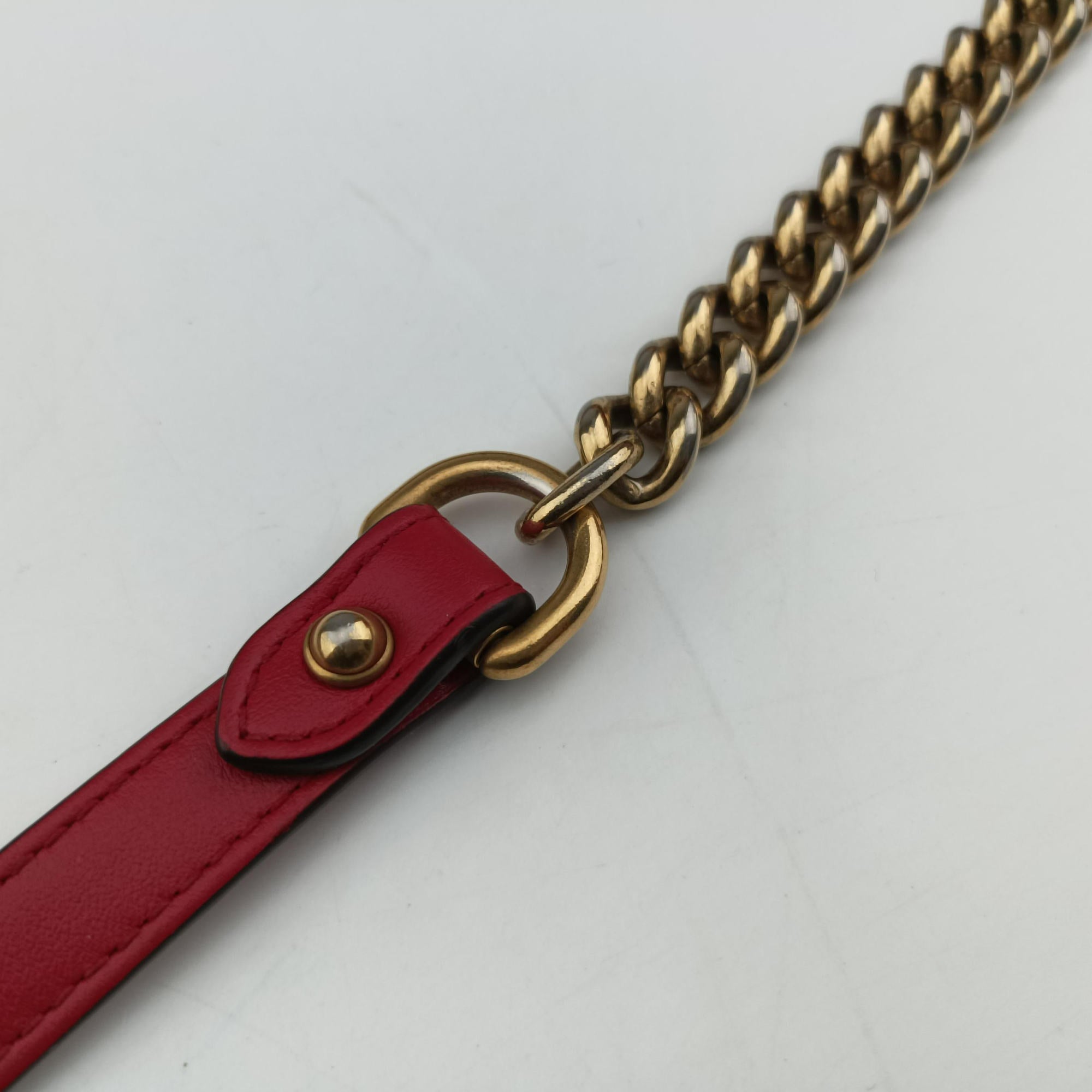 Pre-owned Gucci GG Marmont Red Leather 443497 shoulderbag | stylenewstar