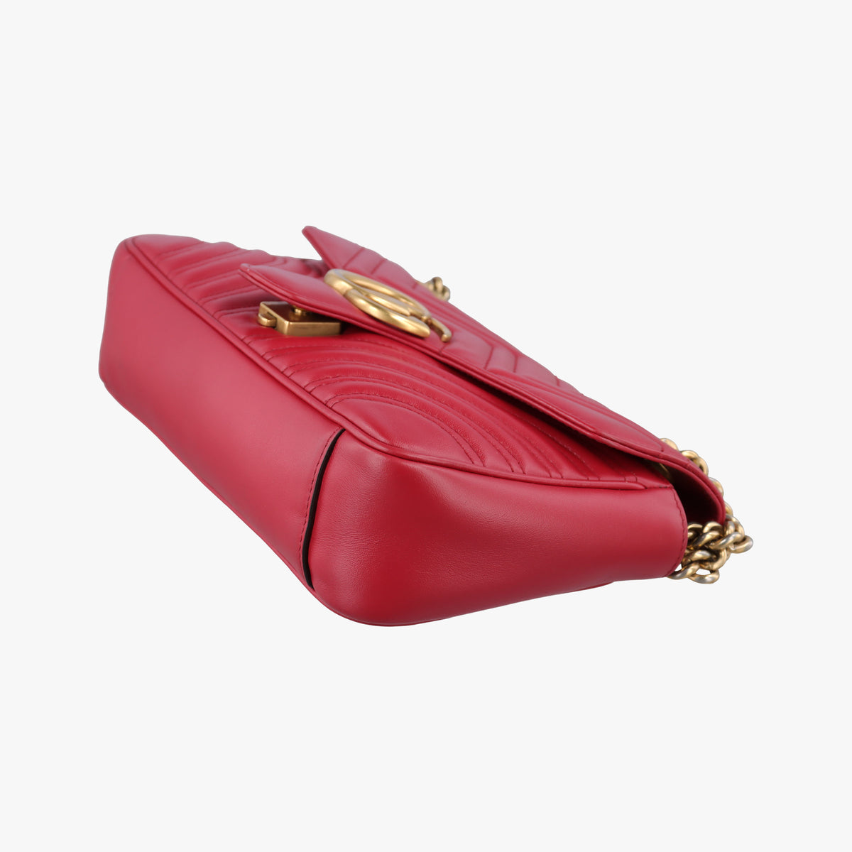 Pre-owned Gucci GG Marmont Red Leather 443497 shoulderbag | stylenewstar