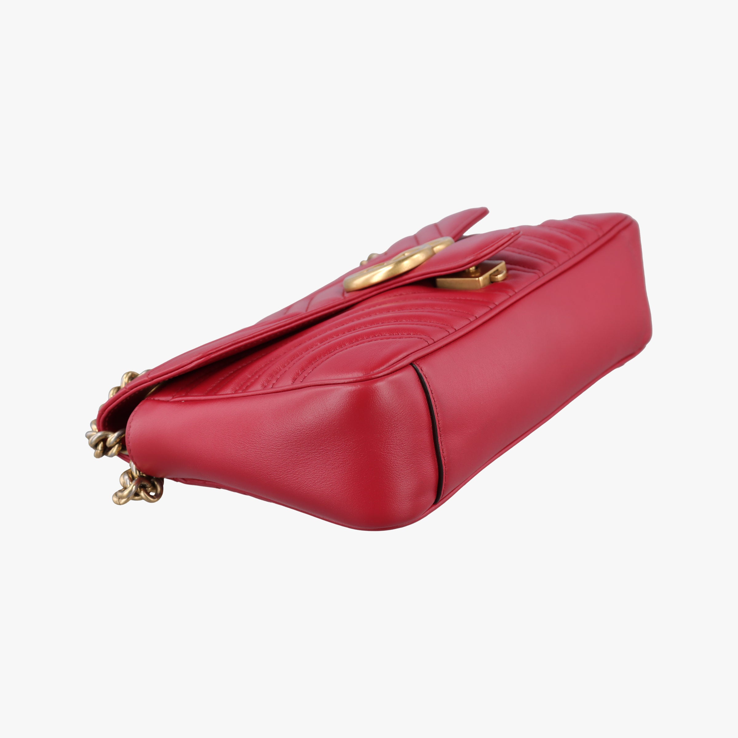 Pre-owned Gucci GG Marmont Red Leather 443497 shoulderbag | stylenewstar