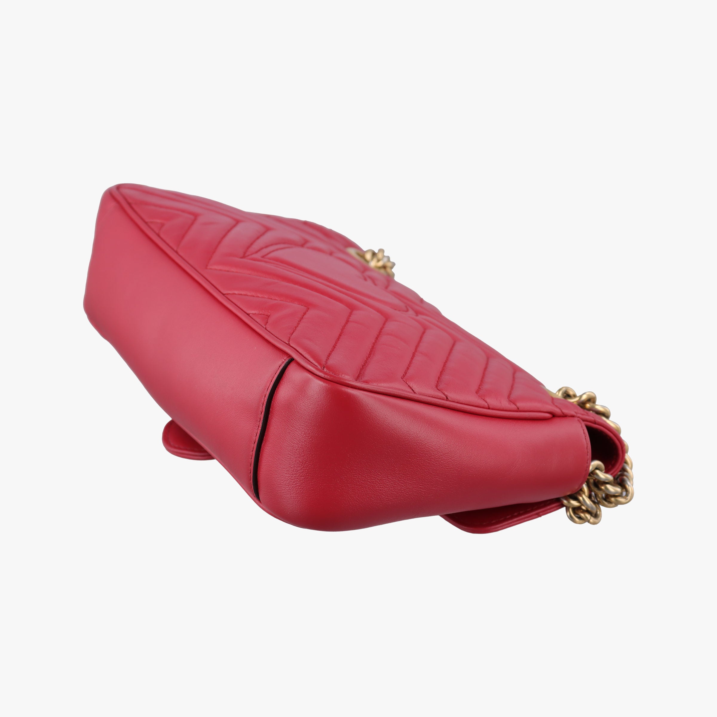 Pre-owned Gucci GG Marmont Red Leather 443497 shoulderbag | stylenewstar