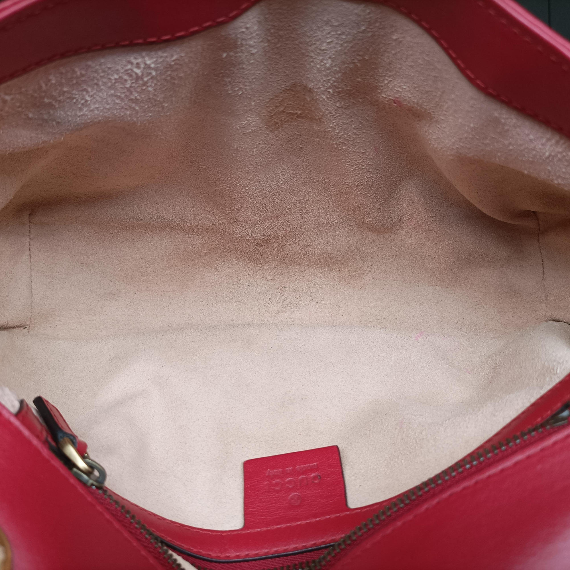 Pre-owned Gucci GG Marmont Red Leather 443497 shoulderbag | stylenewstar