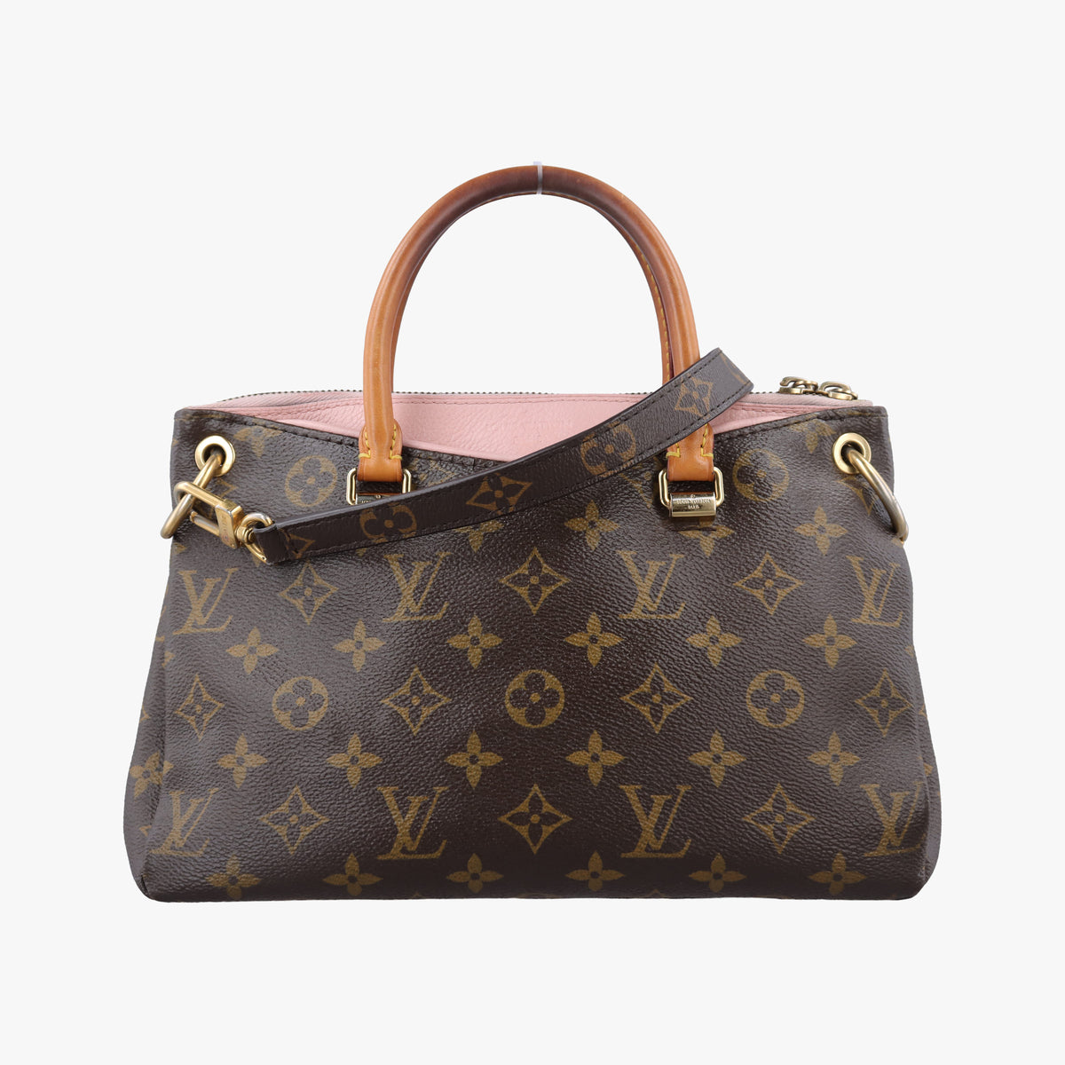 Secondhand Louis Vuitton PALLAS BB Brown×Pink Monogram Canvas×calf leather M40464 shoulderbag | stylenewstar