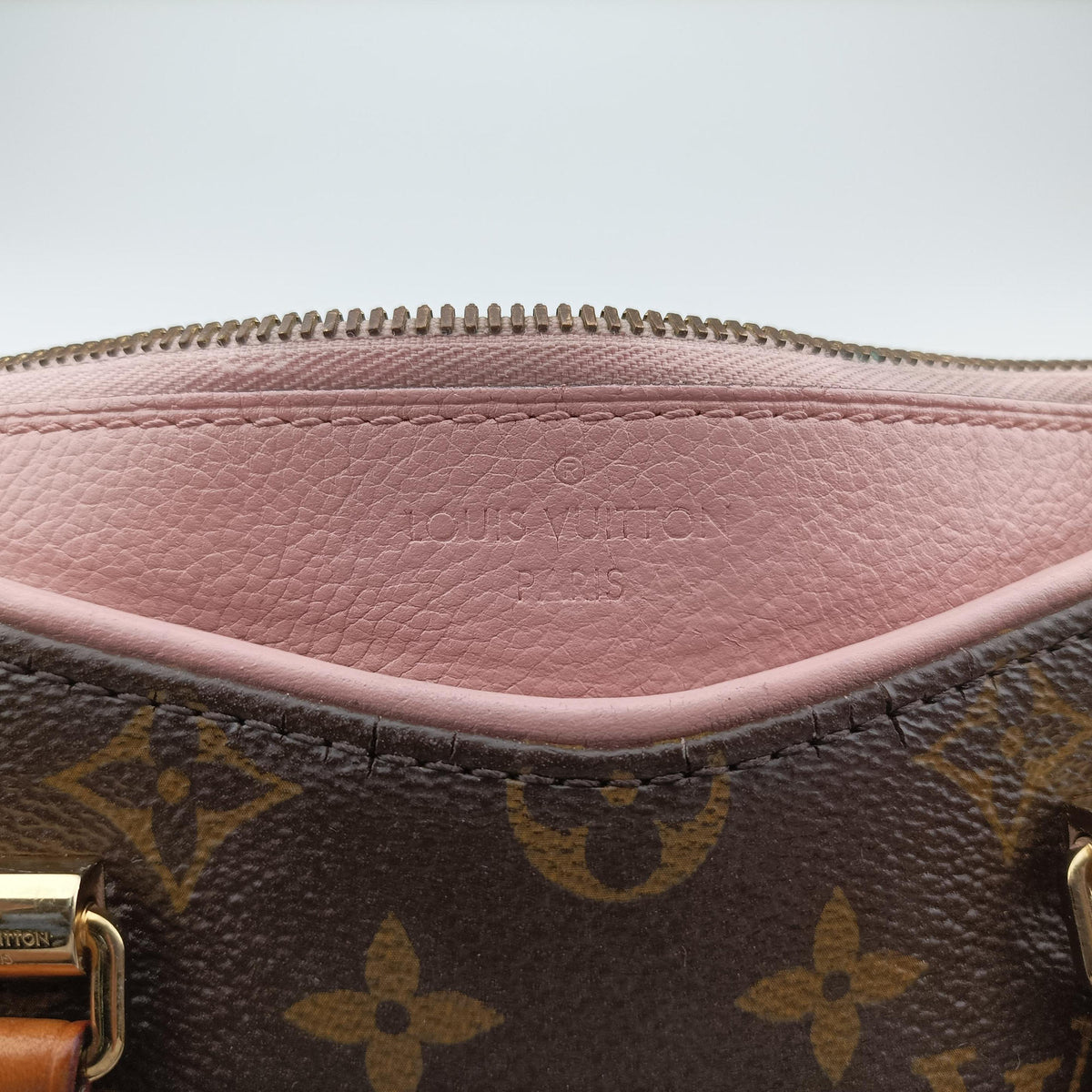 Secondhand Louis Vuitton PALLAS BB Brown×Pink Monogram Canvas×calf leather M40464 shoulderbag | stylenewstar