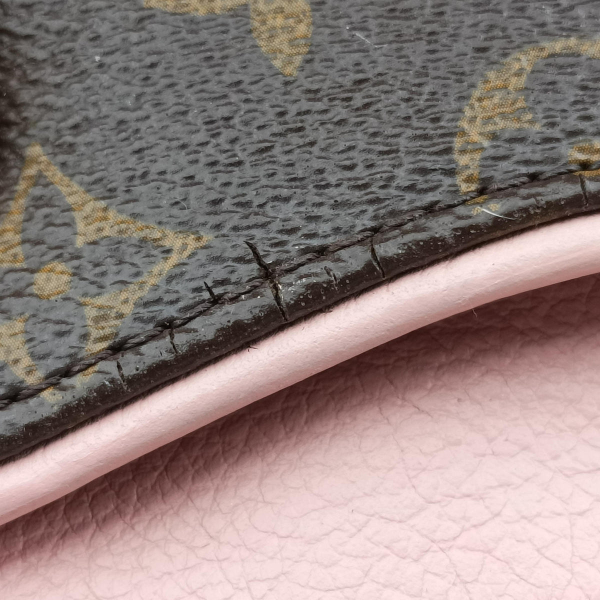 Secondhand Louis Vuitton PALLAS BB Brown×Pink Monogram Canvas×calf leather M40464 shoulderbag | stylenewstar
