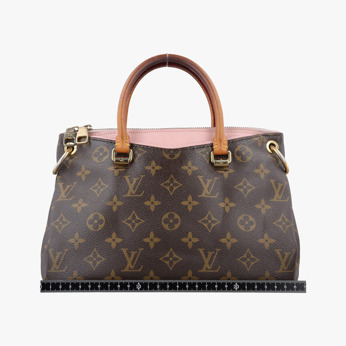 Secondhand Louis Vuitton PALLAS BB Brown×Pink Monogram Canvas×calf leather M40464 shoulderbag | stylenewstar