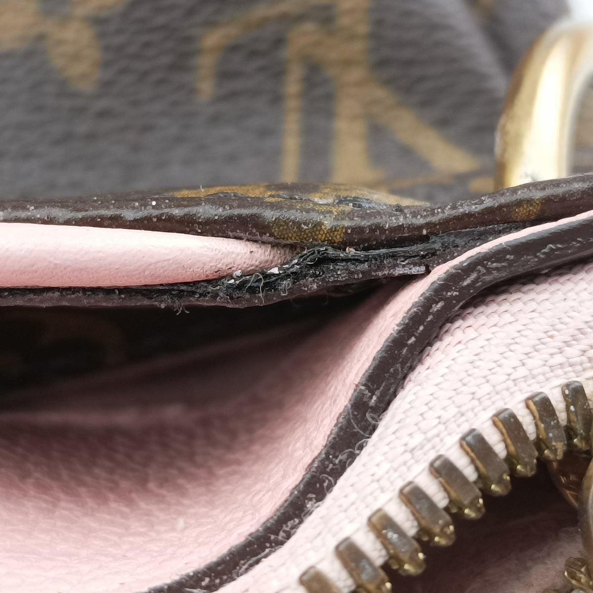 Secondhand Louis Vuitton PALLAS BB Brown×Pink Monogram Canvas×calf leather M40464 shoulderbag | stylenewstar