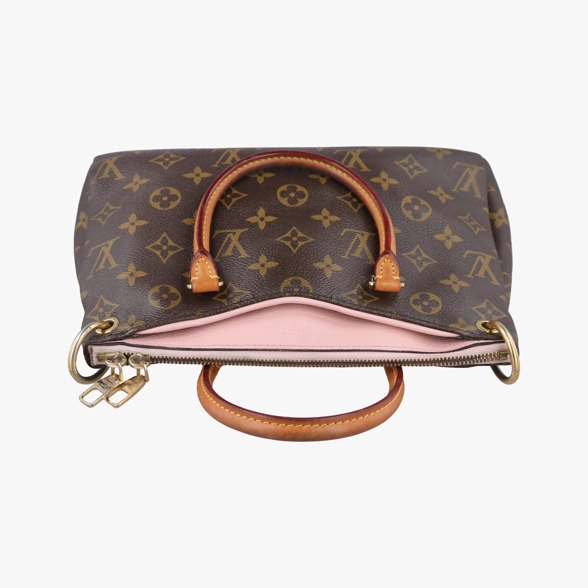 Secondhand Louis Vuitton PALLAS BB Brown×Pink Monogram Canvas×calf leather M40464 shoulderbag | stylenewstar