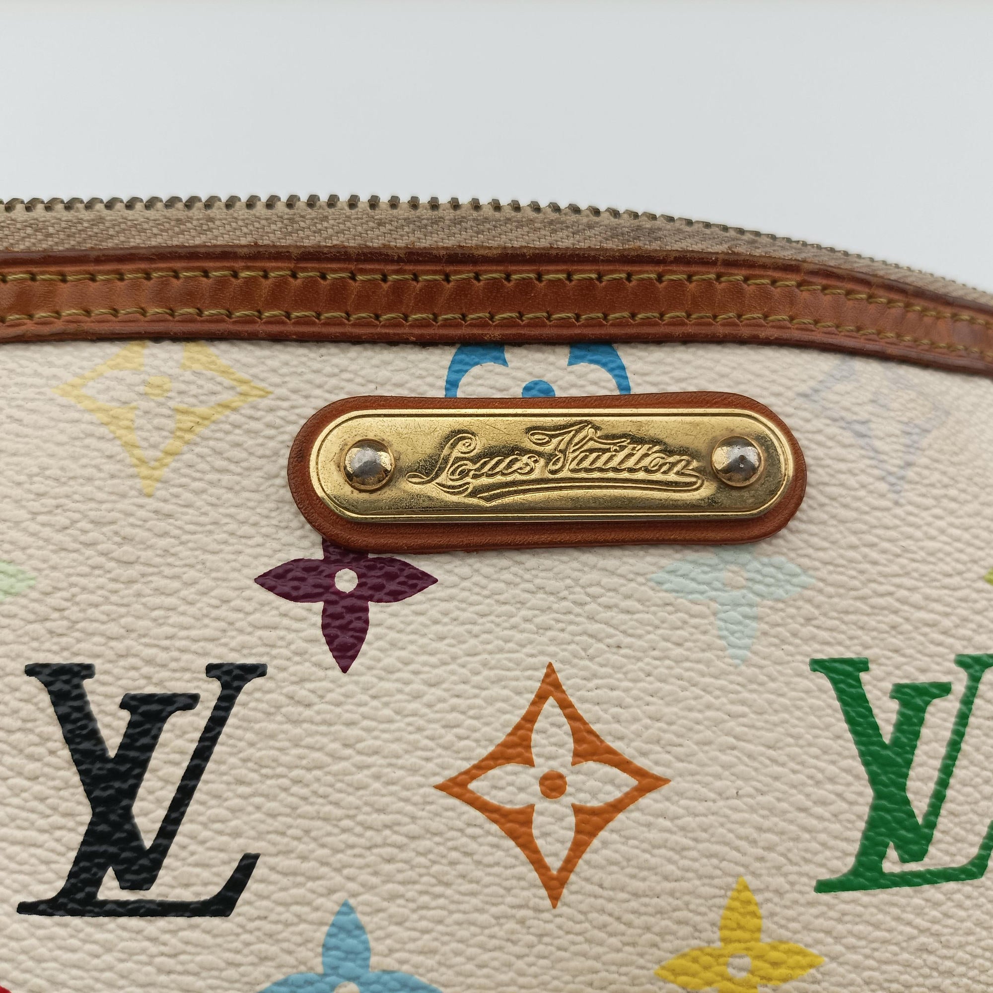 Pre-owned Louis Vuitton Pochette Mira MM Pouch white Monogram Multicolor M60096 handbag | stylenewstar
