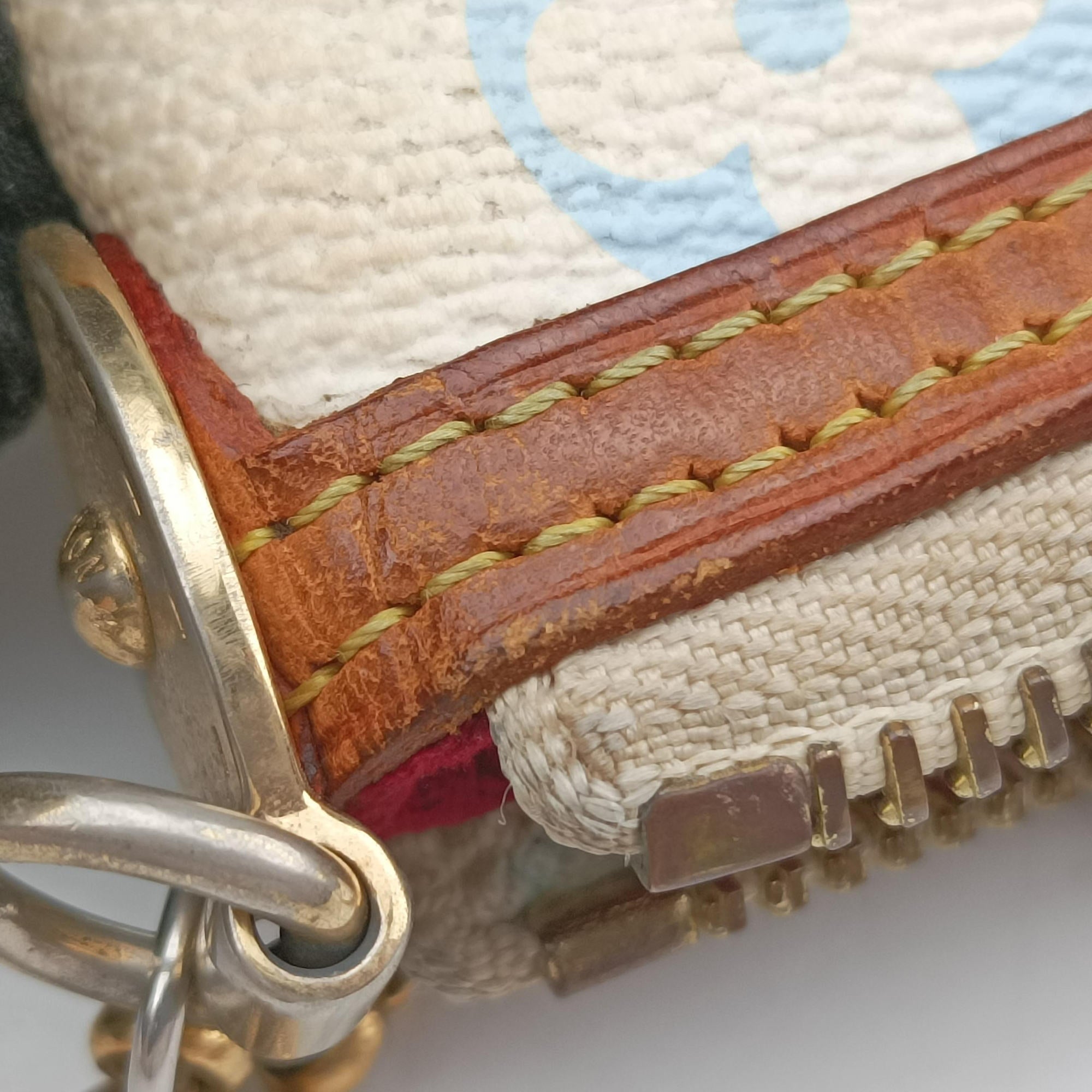 Pre-owned Louis Vuitton Pochette Mira MM Pouch white Monogram Multicolor M60096 handbag | stylenewstar