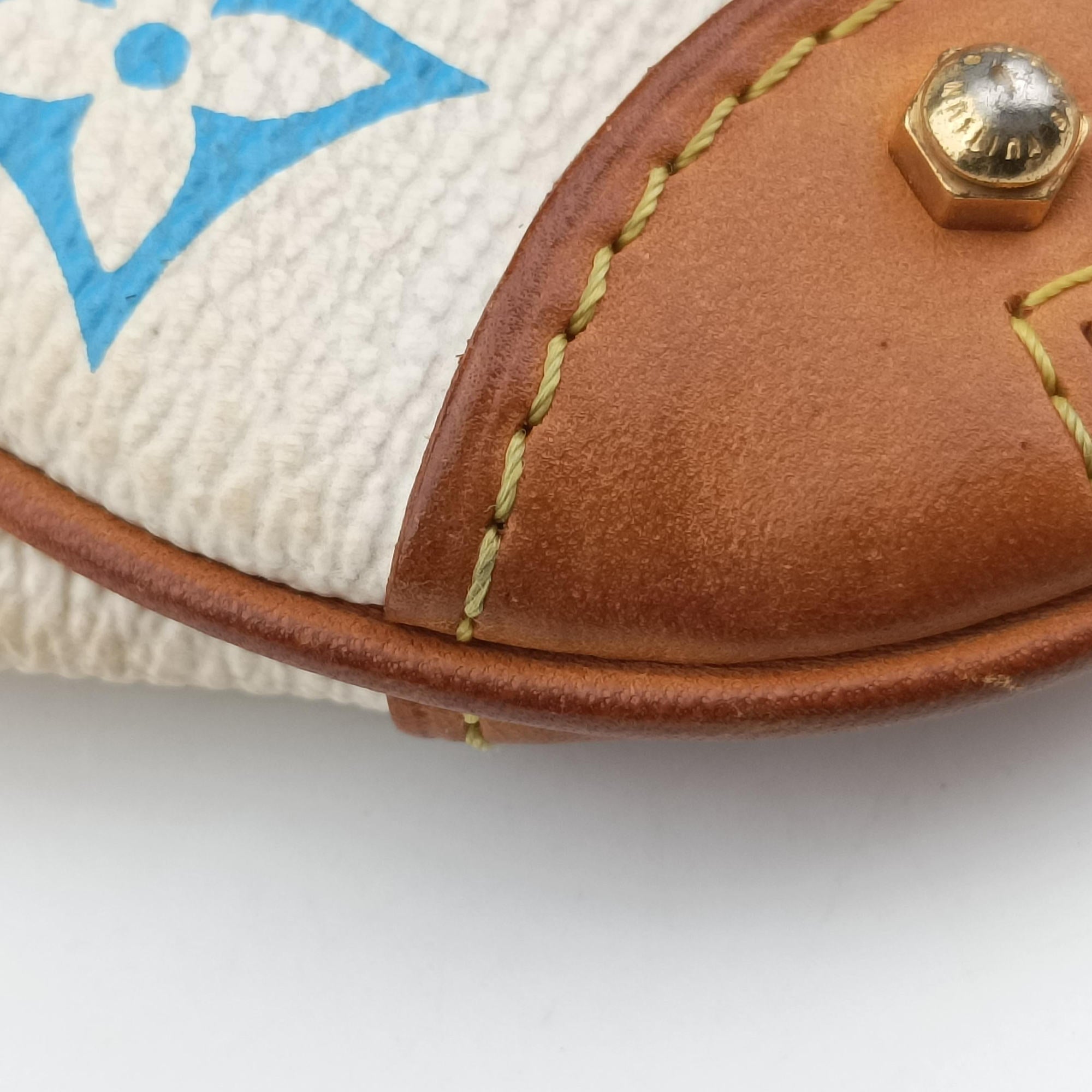 Pre-owned Louis Vuitton Pochette Mira MM Pouch white Monogram Multicolor M60096 handbag | stylenewstar