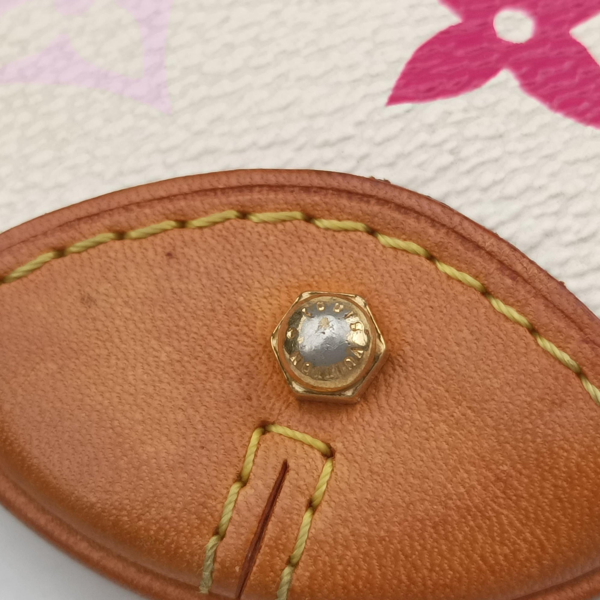 Pre-owned Louis Vuitton Pochette Mira MM Pouch white Monogram Multicolor M60096 handbag | stylenewstar