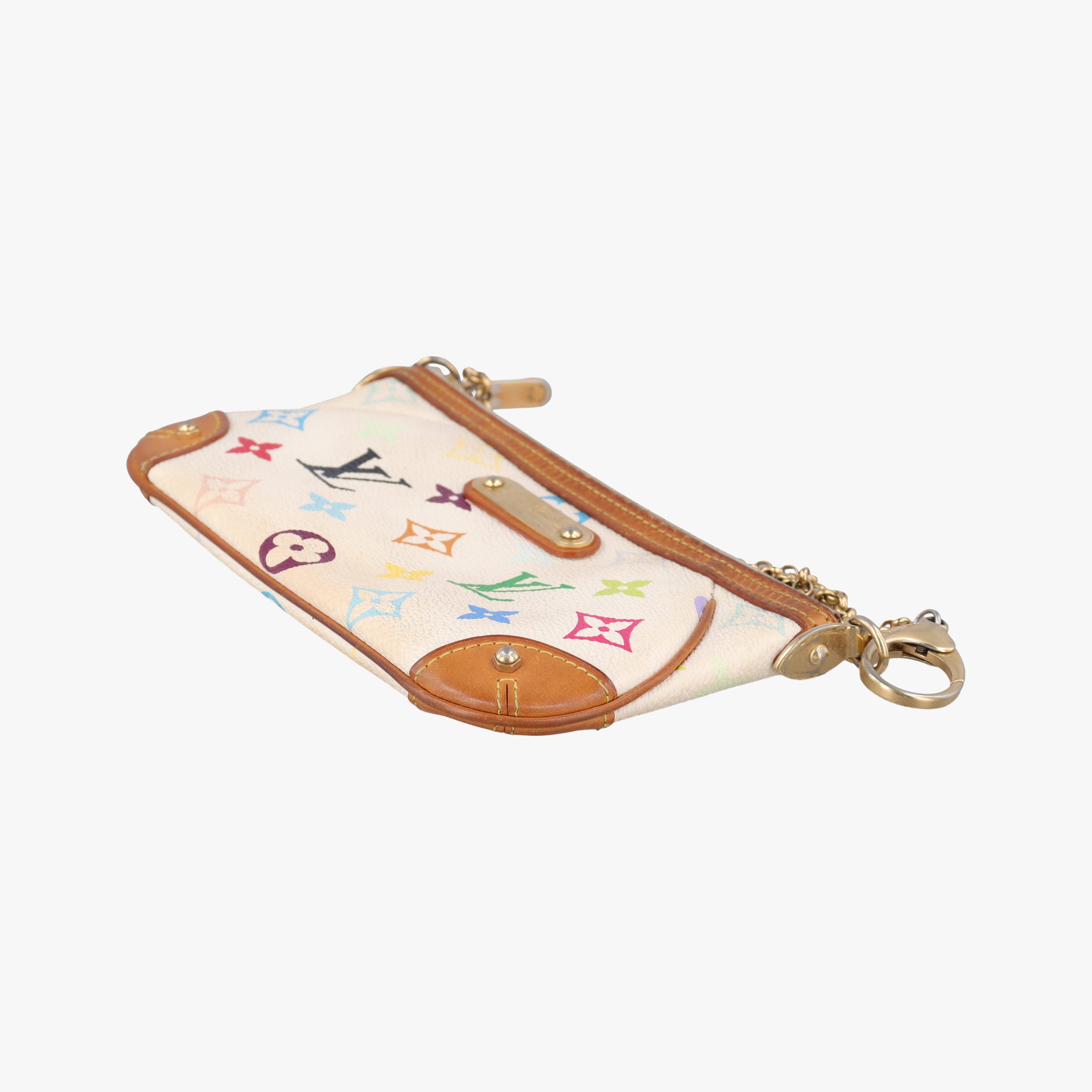 Pre-owned Louis Vuitton Pochette Mira MM Pouch white Monogram Multicolor M60096 handbag | stylenewstar