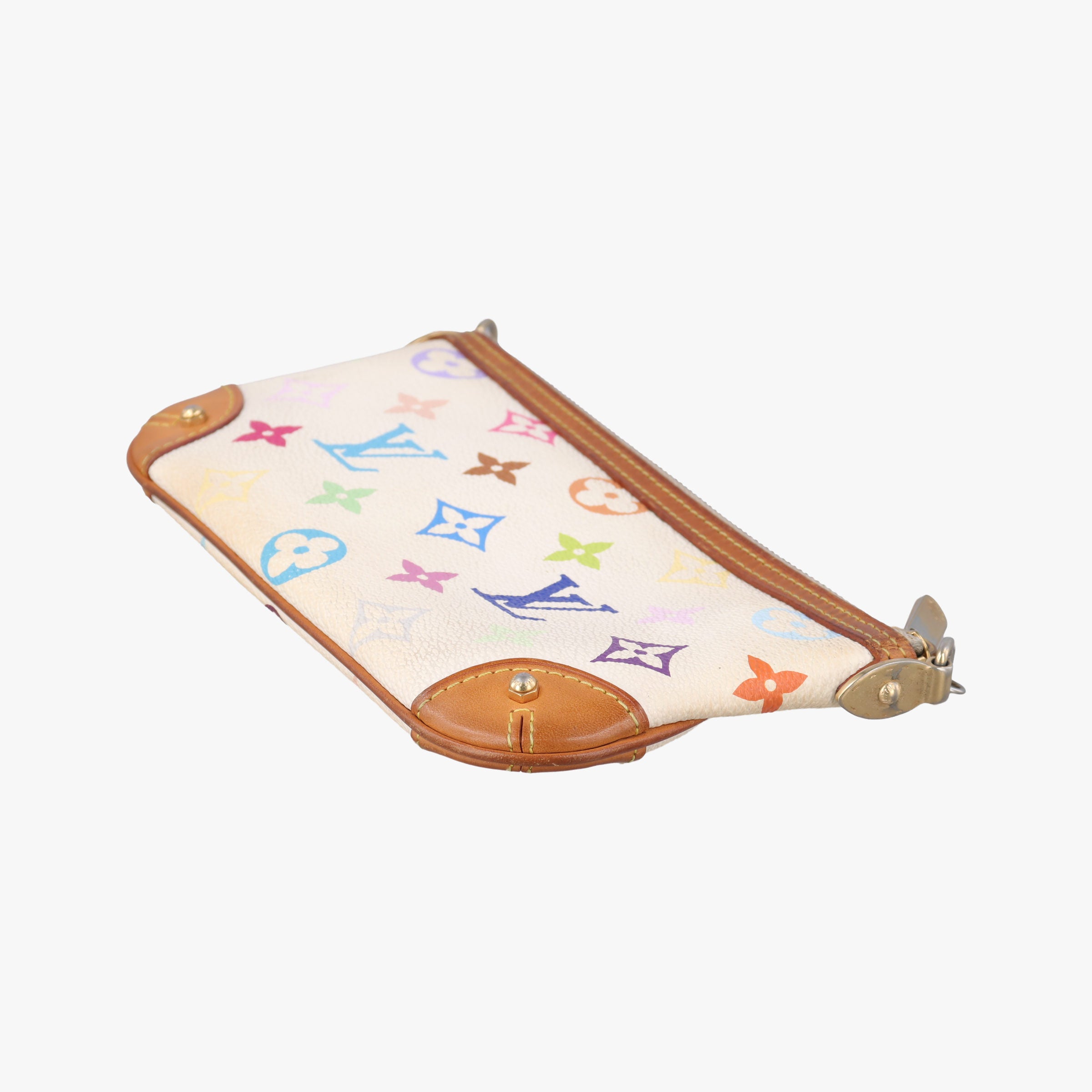 Pre-owned Louis Vuitton Pochette Mira MM Pouch white Monogram Multicolor M60096 handbag | stylenewstar