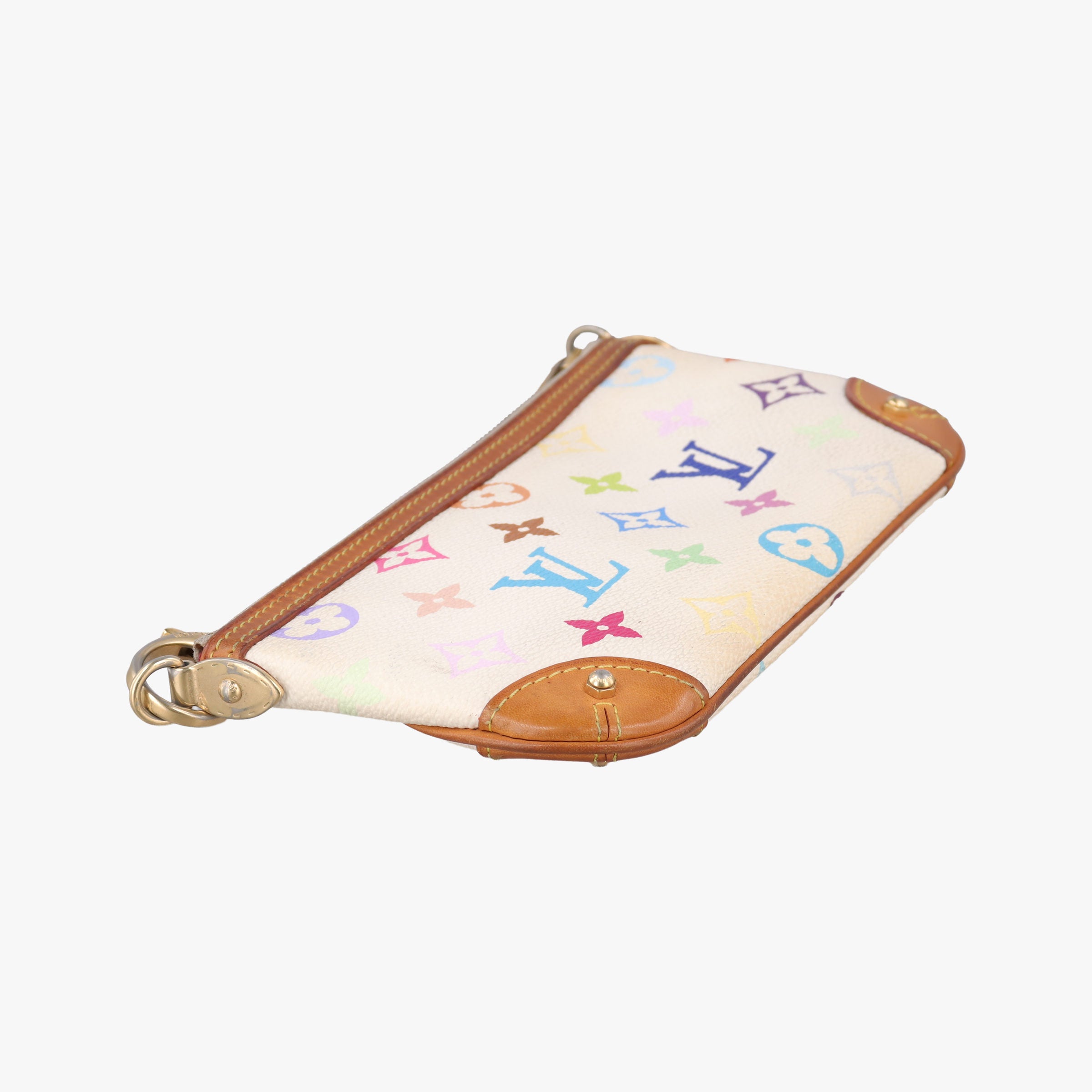Pre-owned Louis Vuitton Pochette Mira MM Pouch white Monogram Multicolor M60096 handbag | stylenewstar