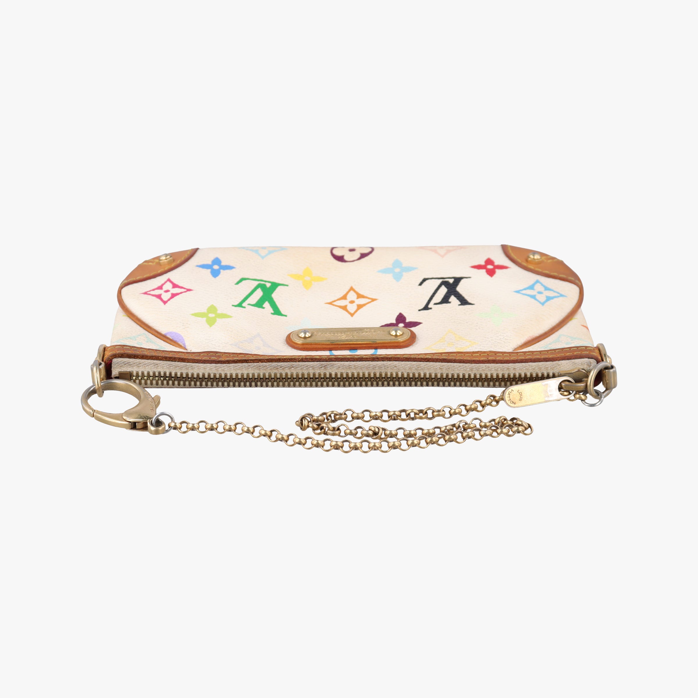 Pre-owned Louis Vuitton Pochette Mira MM Pouch white Monogram Multicolor M60096 handbag | stylenewstar