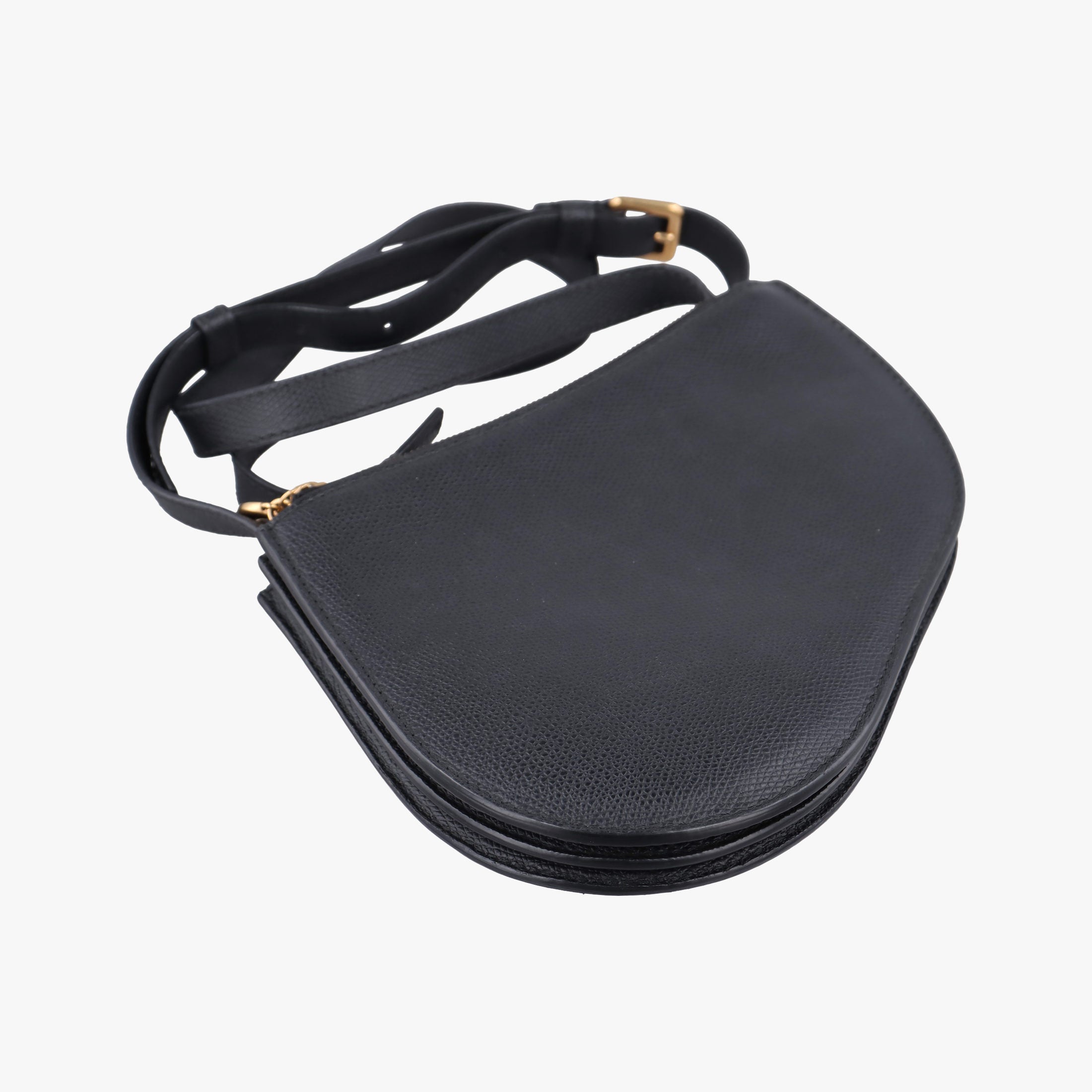Pre-owned Christian Dior Saddle Black Leather  shoulderbag | stylenewstar