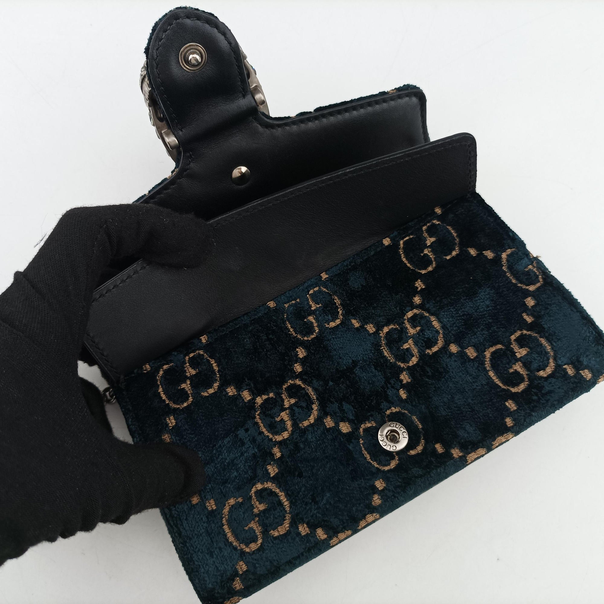 Pre-owned Gucci Dionysus Navy×Black velour 476432 shoulderbag | stylenewstar