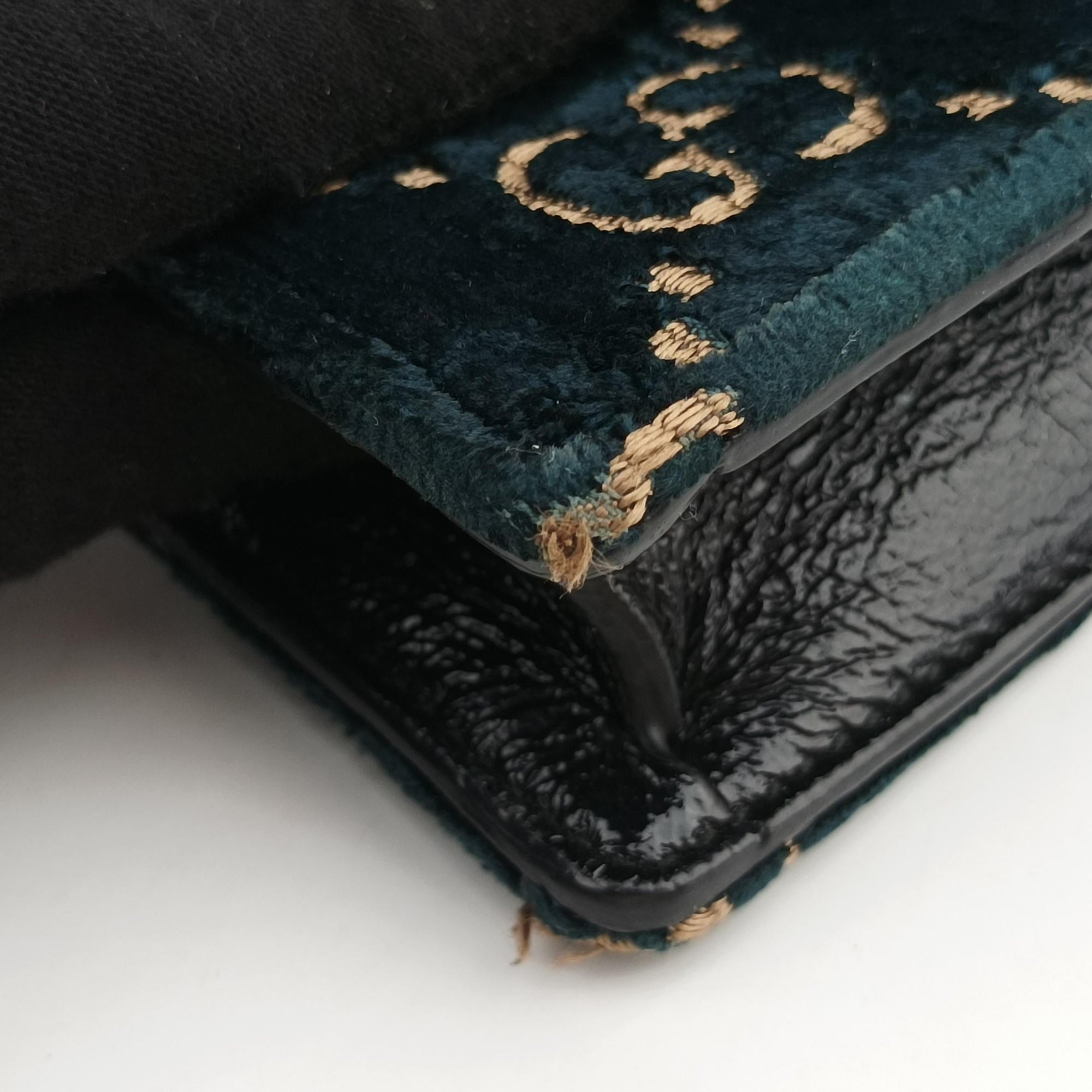 Pre-owned Gucci Dionysus Navy×Black velour 476432 shoulderbag | stylenewstar