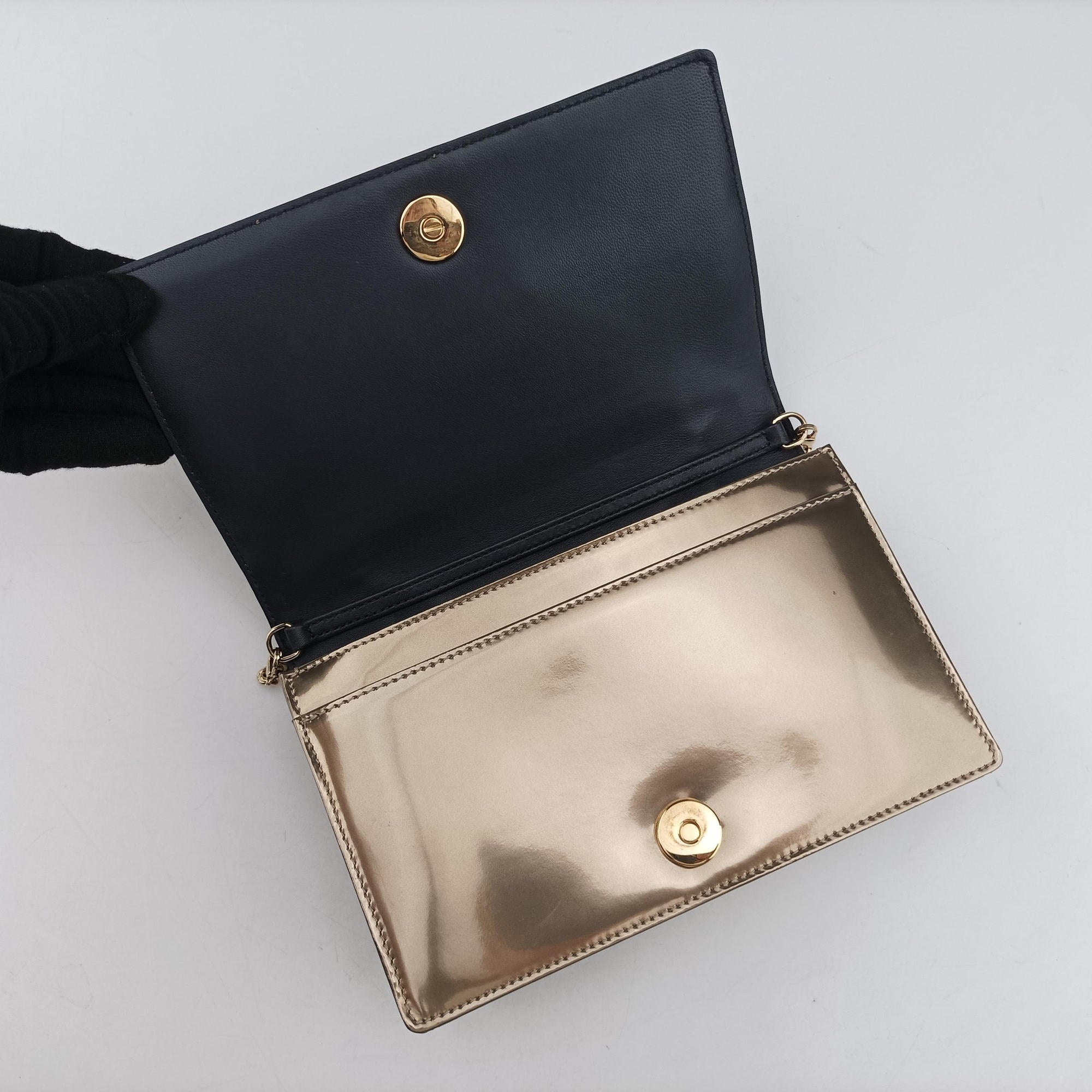 Pre-owned Christian Dior Diorama Golden leather  shoulderbag | stylenewstar